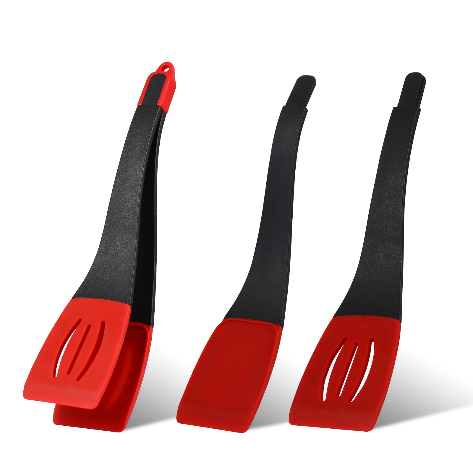 Collfa 3 In 1 Kitchen Silicone Spatula Tongs For Cooking Serving Heat Resistant Detachable Flexible Flipping Clip Multipurpose B