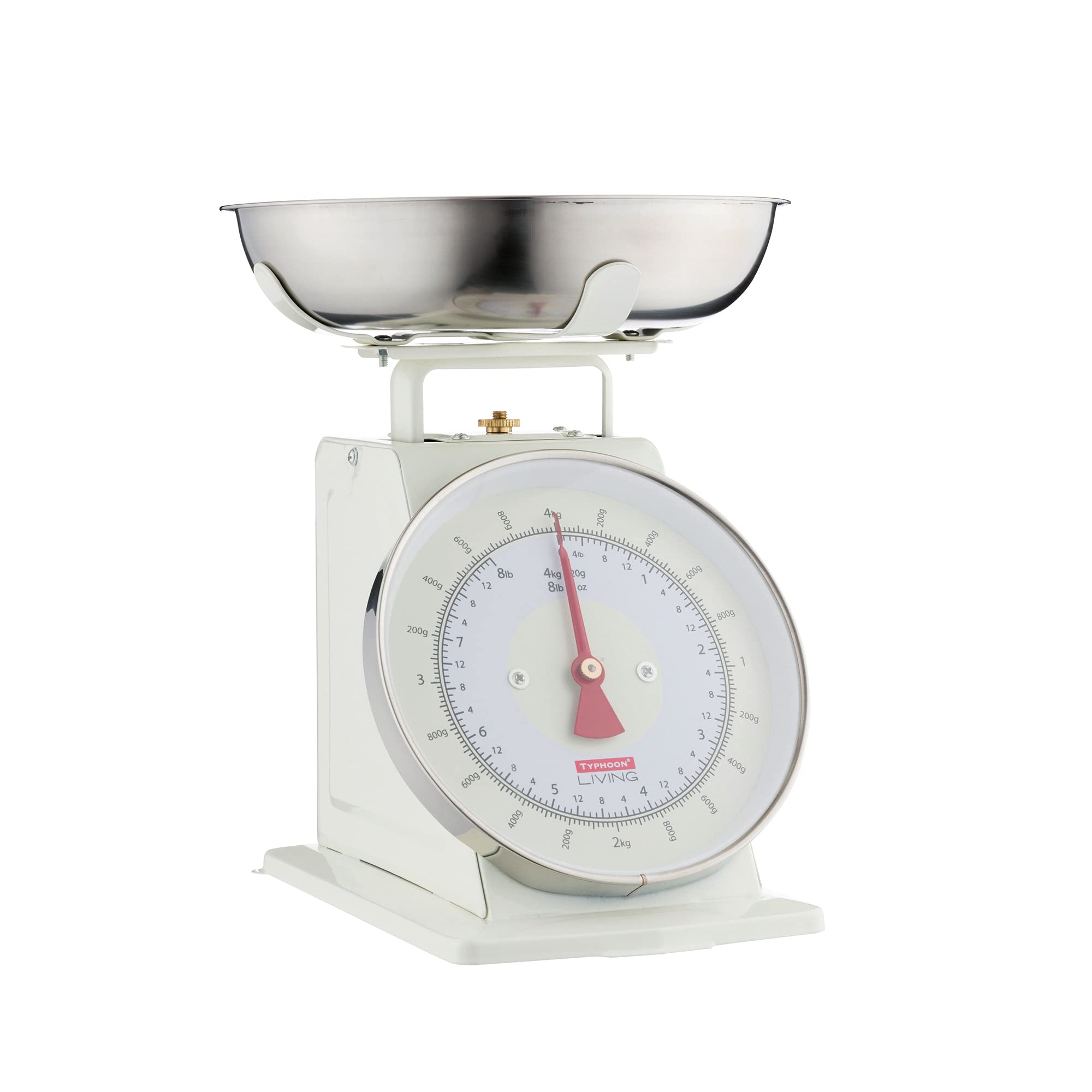 Typhoon Living Kitchen Weighing Scales With Stainless Steel Bowl, 15 X 26 X 22 Cm, Cream