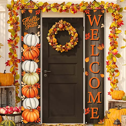 Pumpkin Maple Leaves Leaf Door Fall Decorations Porch Banner Fall Banner Autumn Thanksgiving Decorations Board Wall Hanging Farm