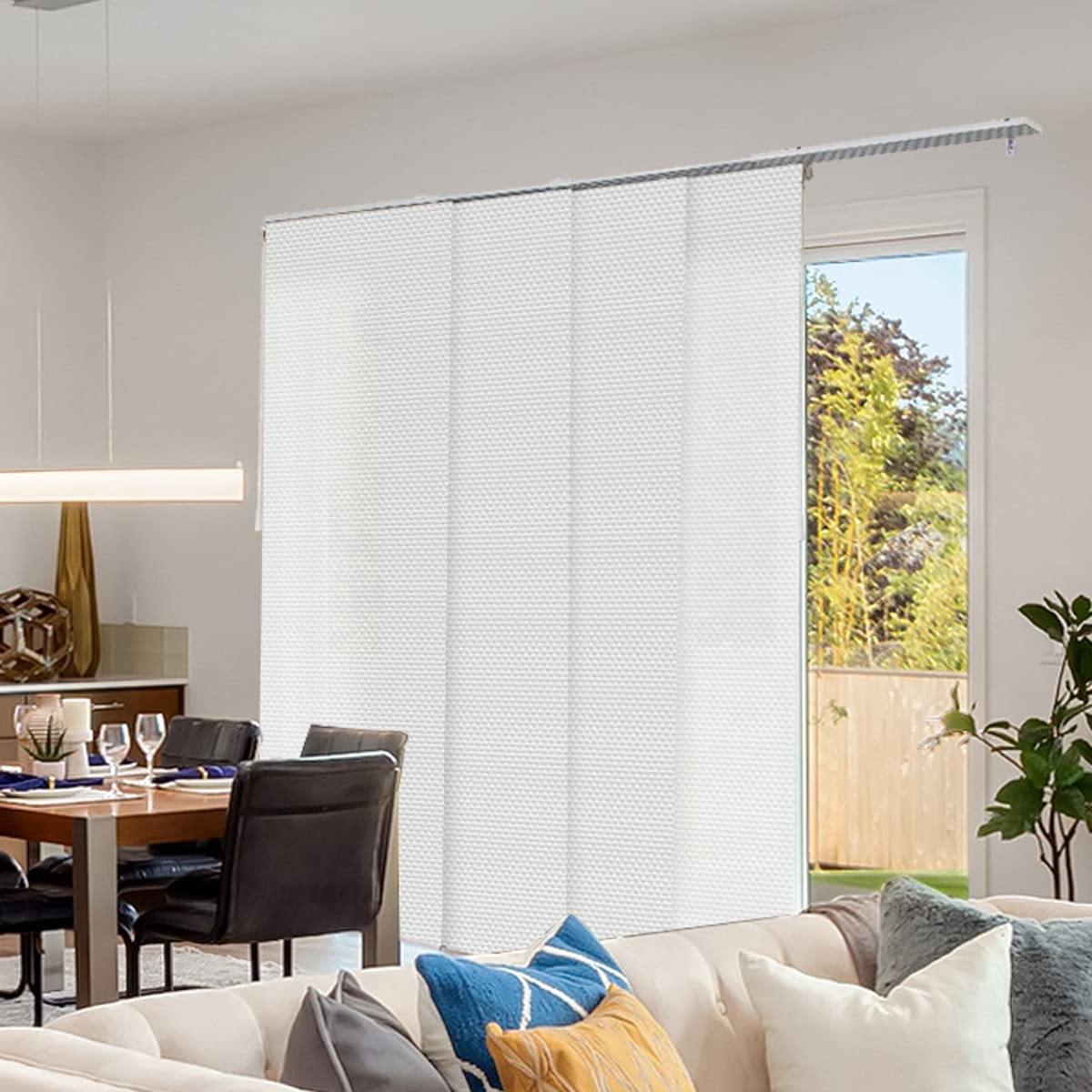 CHICOLOGY Blackout Room Darkening Fabric, Sliding Door Blinds, Room Divider,Vertical Blinds for Patio Doors, Sliding Glass Door 