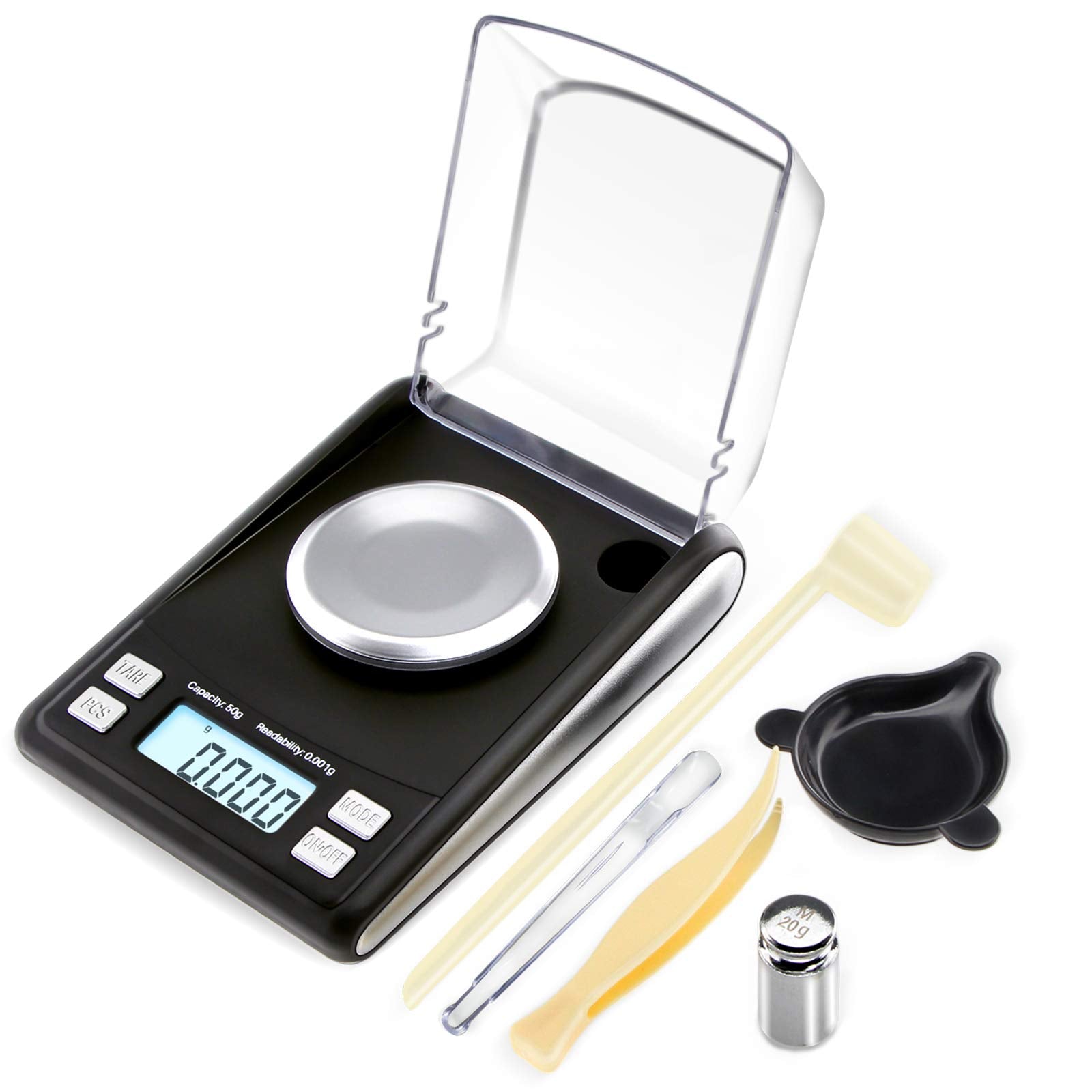 Fuzion Milligram Scale 50/0.001g, Mg Scale with 20g Cal Weight, Micro Scale, Powder Scale for Powder Medicine, Precision Scale R