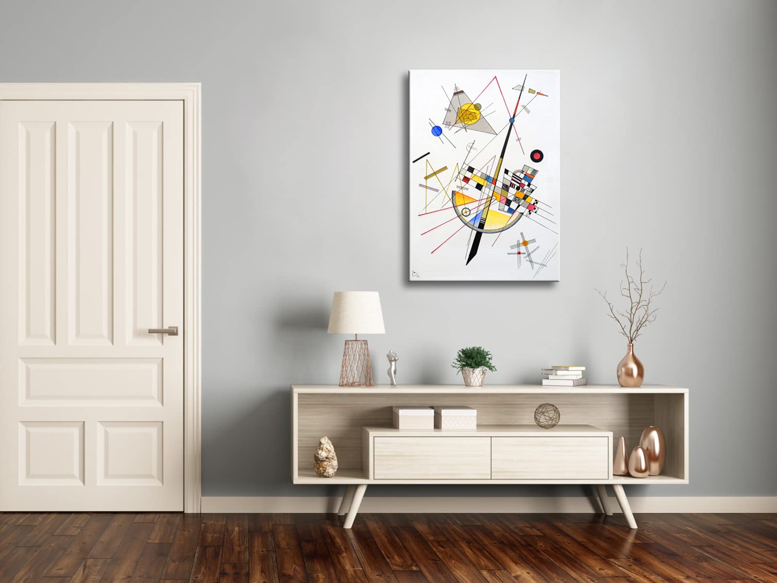 Wieco Art Canvas Prints Delicate Tension #85, 1923 By Wassily Kandinsky Abstract Classic Art Reproductions Gallery Wrapped Canva