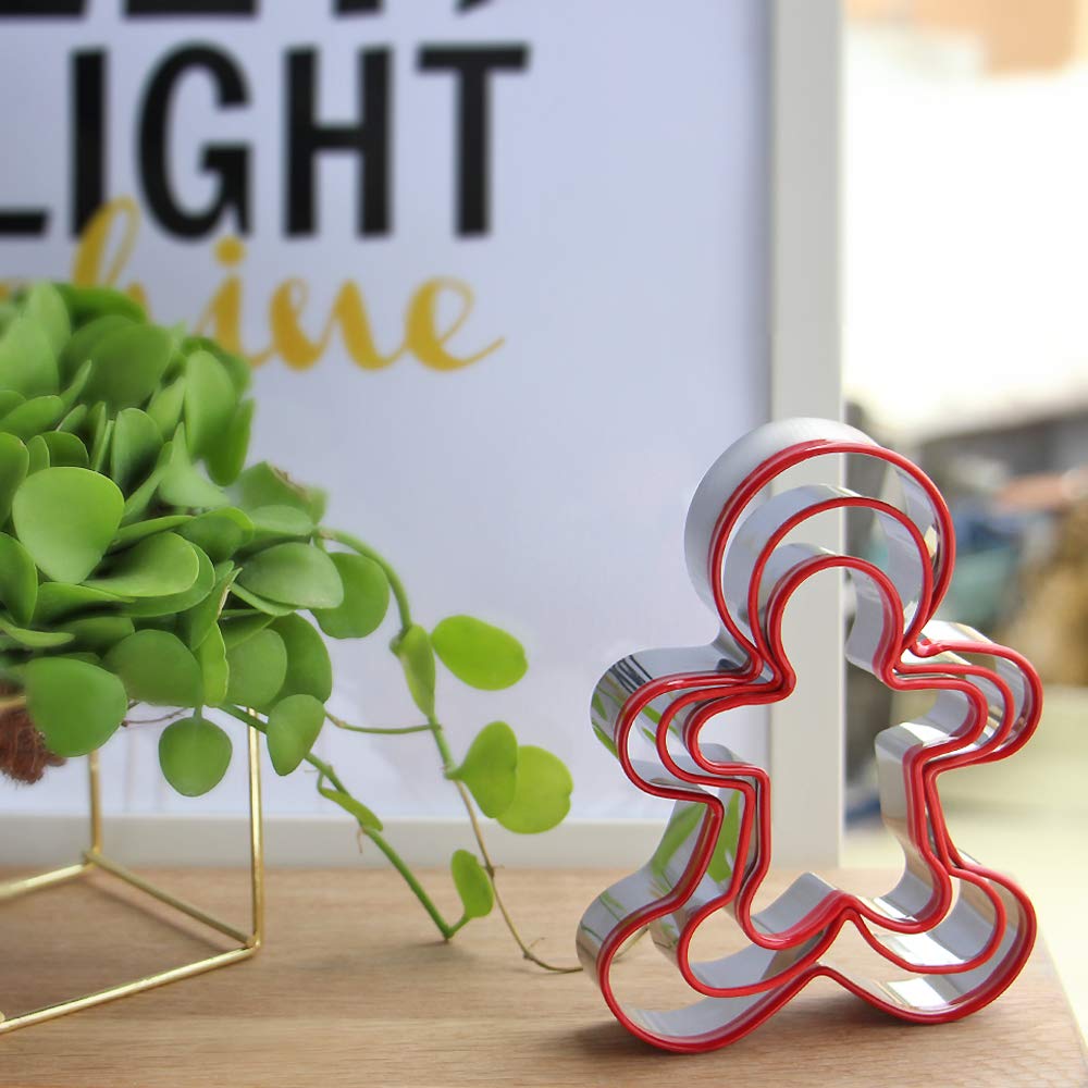 Surgehai Cookie Cutters Set Of 3, Gingerbread Man Cookie Cutter Tools