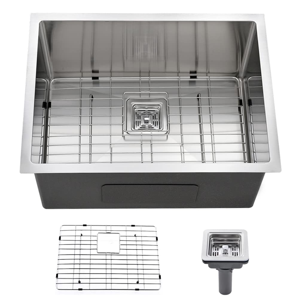 Boomhoze Undermount Laundry Sink, 23 X 19 X 12 Inch Stainless Steel Undermount Utility Sink Deep Laundry Room Sink 16 Gauge Sing