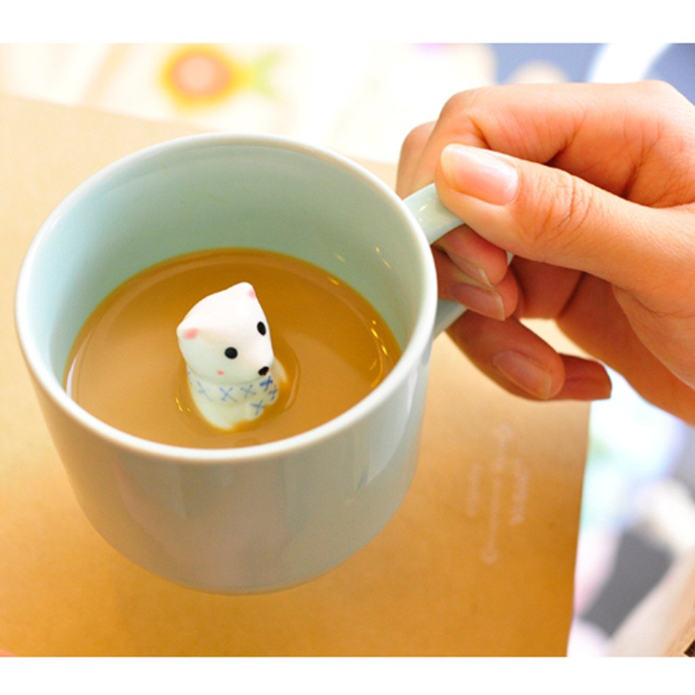 Zah 3D Coffee Mug Cute Animal Inside Cup Cartoon Ceramics Figurine Teacup For Boys Girls Kids - Party Office Morning Mugs For Te