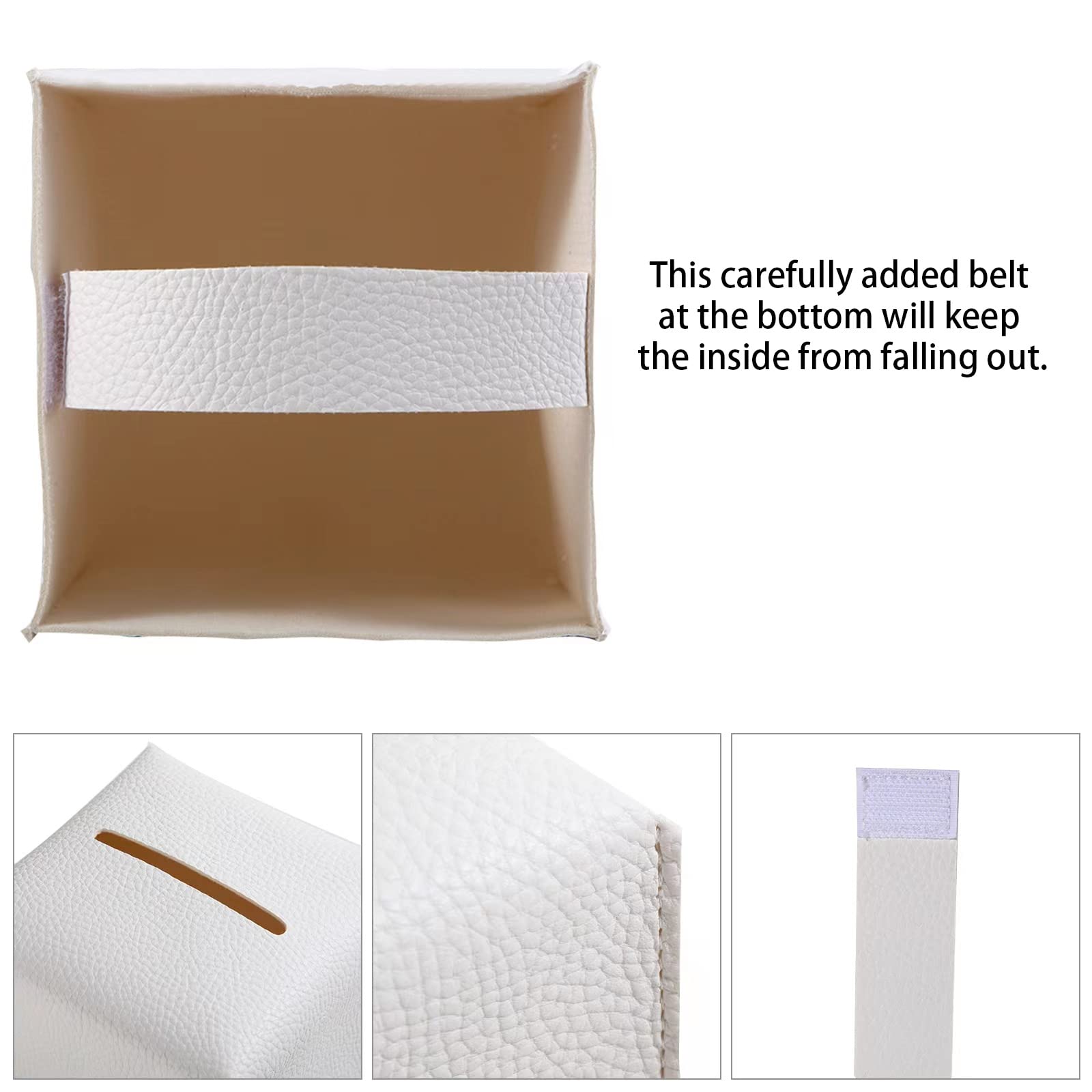 2 Pack, Vividly Tissue Box Cover Holder, Square Modern Pu Leather Tissue Box Holder, Can Be Used For Bathroom Dressing Table, Be