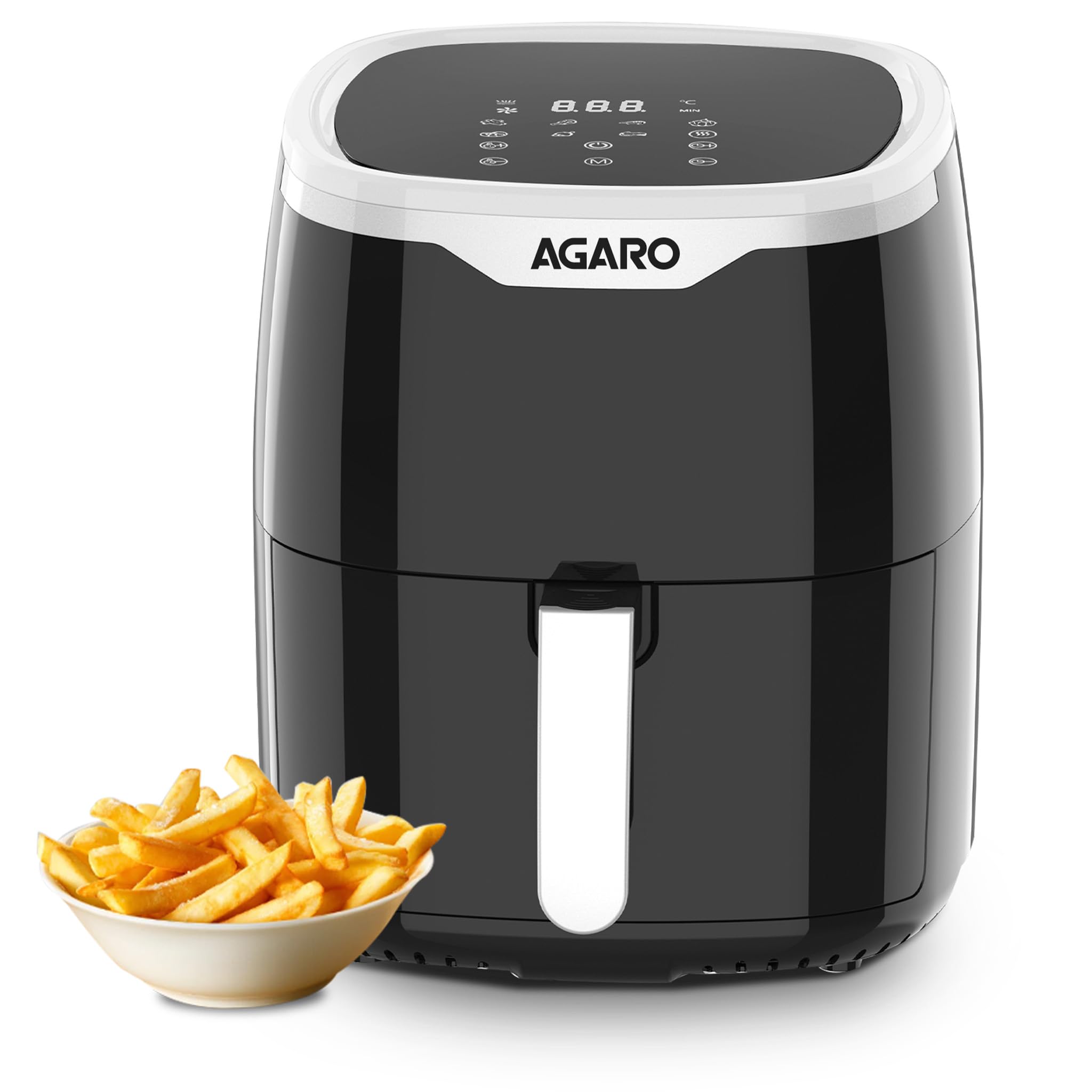 AGARO Galaxy Digital Air Fryer For Home, 4.5L, Electric Air Fryer, Convection Oven, 1400W, 7 Preset Programs & Reheat, 360 Degre