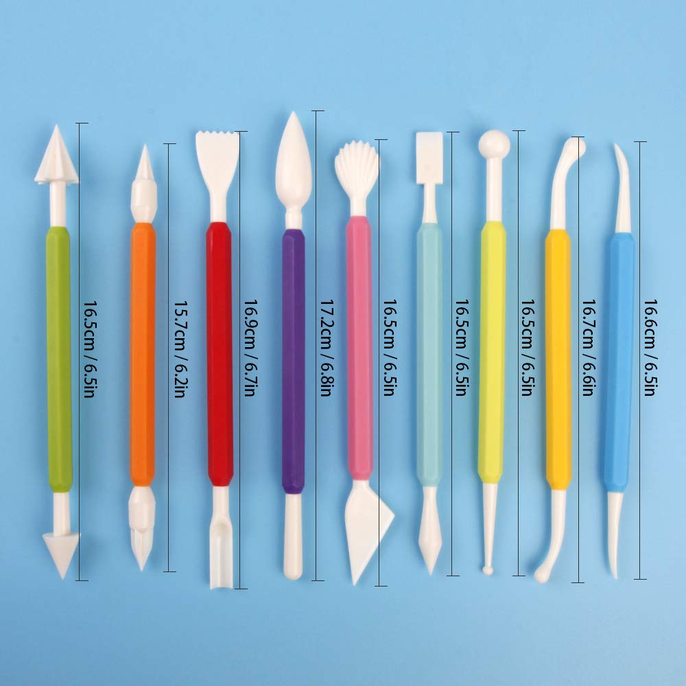 Amytalk 13Pcs Fondant Tool, Cake Decorating Hand Tool, Double Head Metal Ball, Gum Paste Modeling Tools