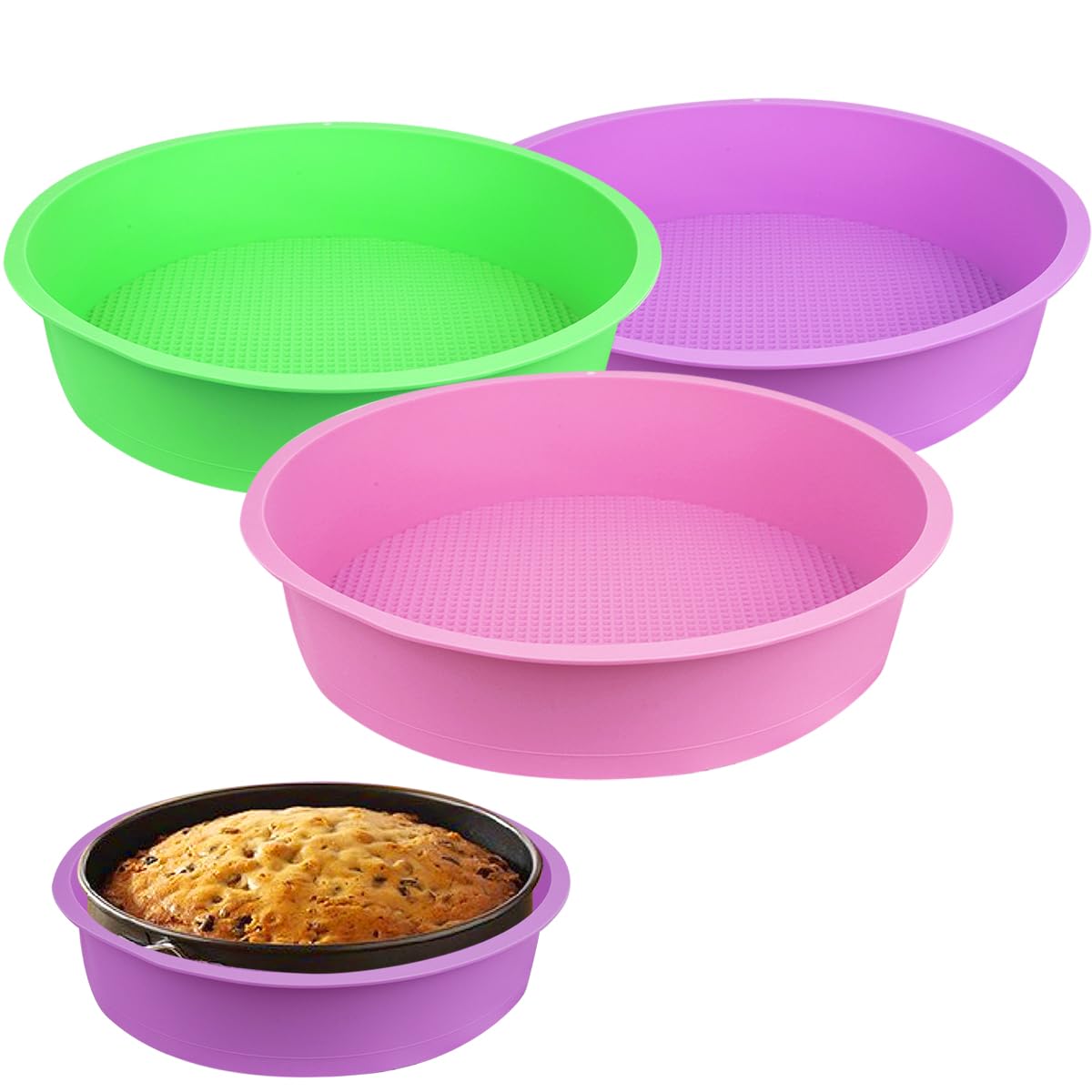 Pkeafc 3 Pack Cheesecake Pan Protector Water Bath Protector For 9Inch And 9.5Inch Round Springform Pan Preventing Water From Ent