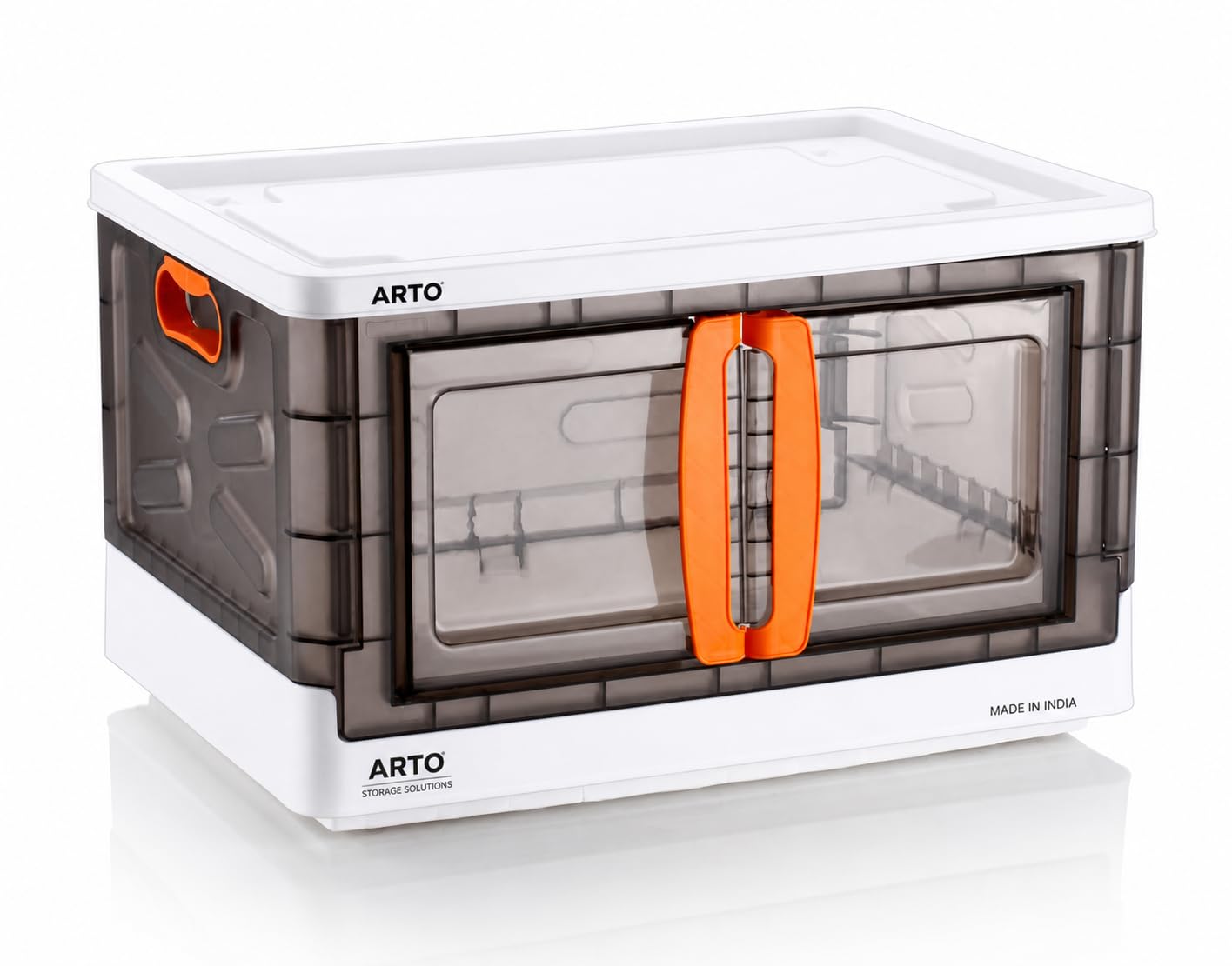 Arto Kitchen Storage Bins With Lids, Collapsible And Stackable Storage Bins, Plastic Closet Organizer, 70 Ltr Folding Storage Bo