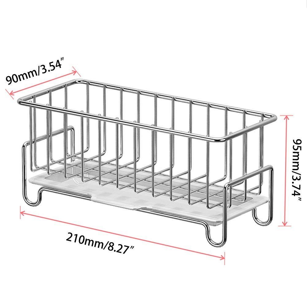 Mingfanity Kitchen Countertop Sponge Holder, Sus 304 Stainless Steel Dish Soaporganizer, Basket For Cleaning And Scrub Tool, Kit