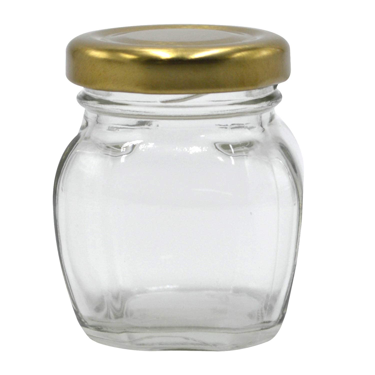 U-Pack 2Oz Glass Jar With Gold Lid For Honey Jam Spice Pack Of 24 Sets