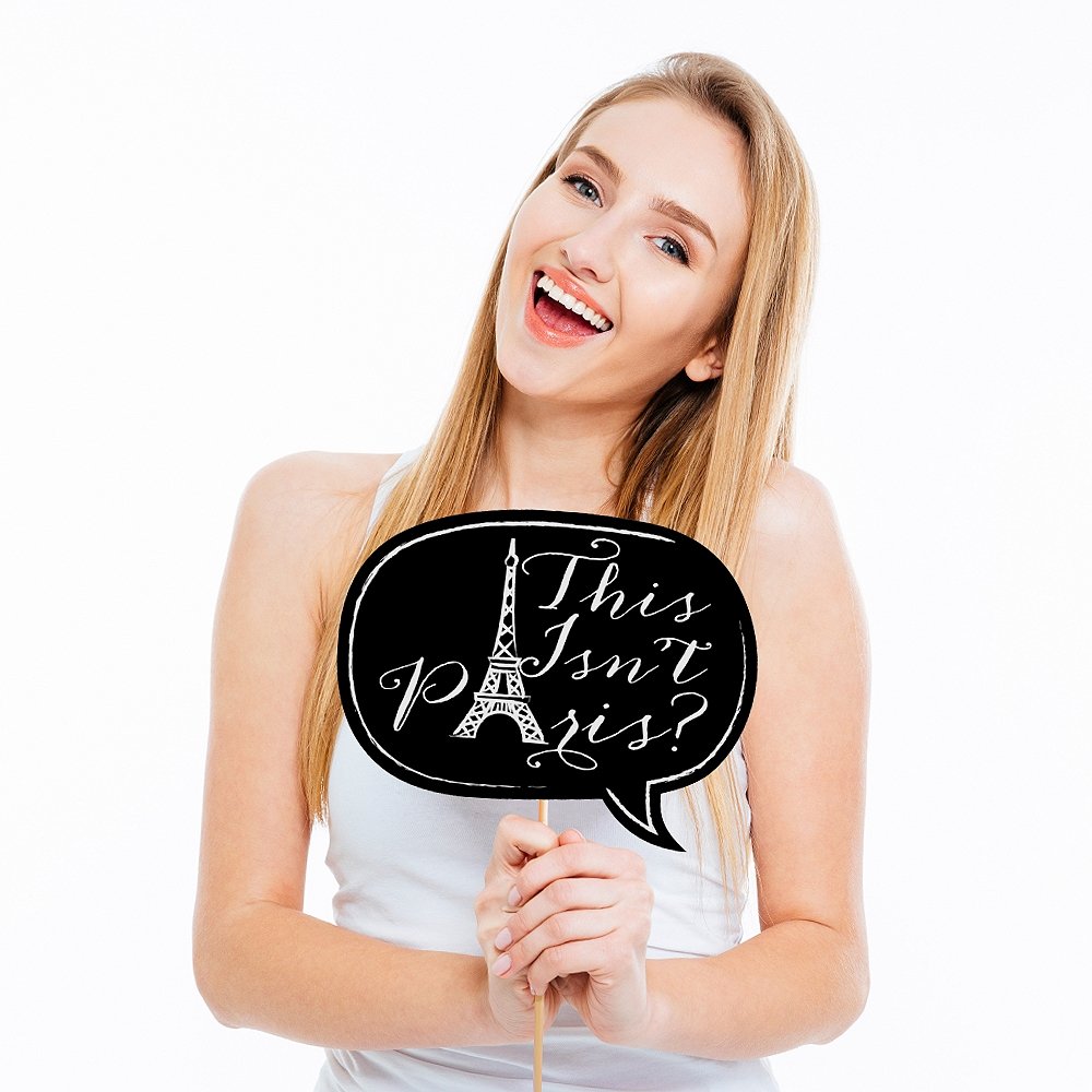 Big Dot Of Happiness Funny Paris, Ooh La La - Paris Themed Photo Booth Props Kit - 10 Piece