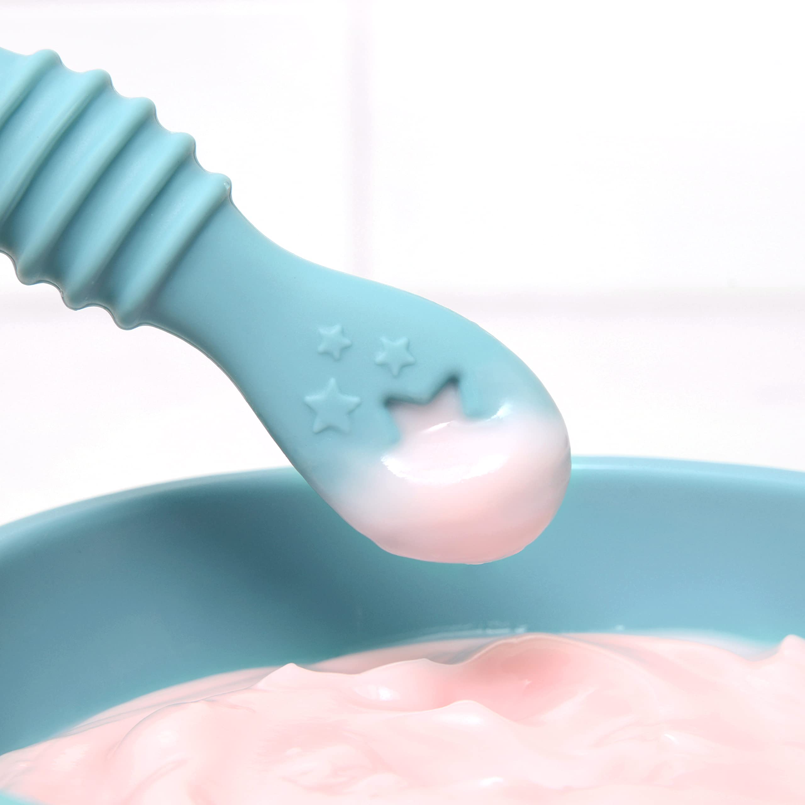 Primastella 3-In-1 Little Dippers - Silicone First Stage Baby Spoon Set - Baby Led Weaning - Self Feeding Utensils For Infants &