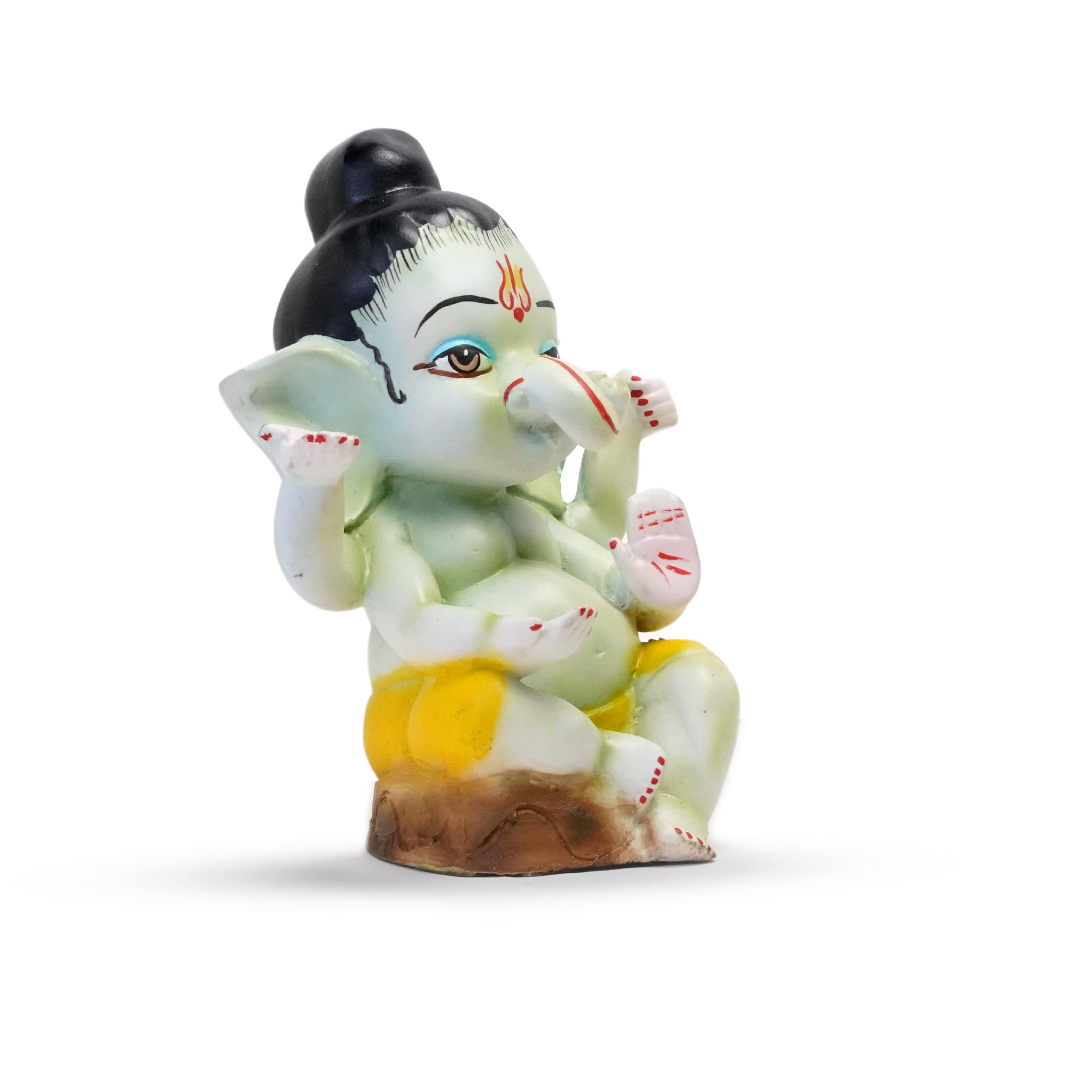 Lupaava Lord Ganesha Idol | Ganesh Ganpati Bappa Idol For Car Dashboard | Living Room | Drawing Room (9 X 9 X 15.8 Cm, Polyresin