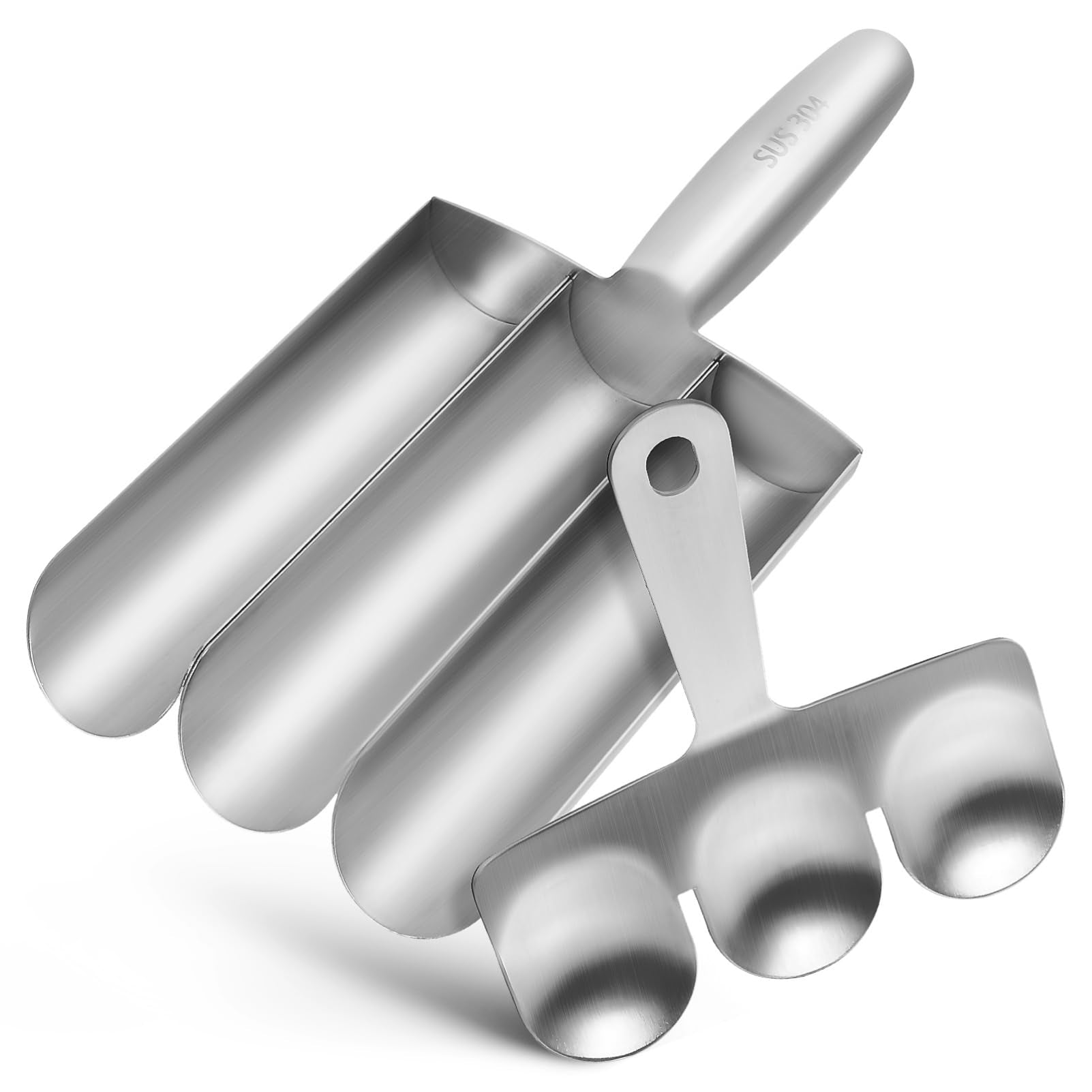 1 Set Stainless Steel Triple Row Meatball Maker Tool Efficient Meatball Mold for Cooking Versatile Kitchen Gadget for Shrimp Coo