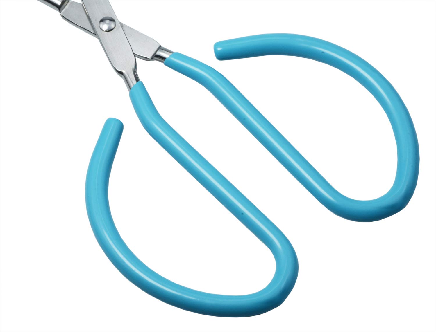 HINMAY Kitchen Scissor Tongs, 10-Inch Heavy Duty Stainless Steel, Comfort-Grip Handle, Blue