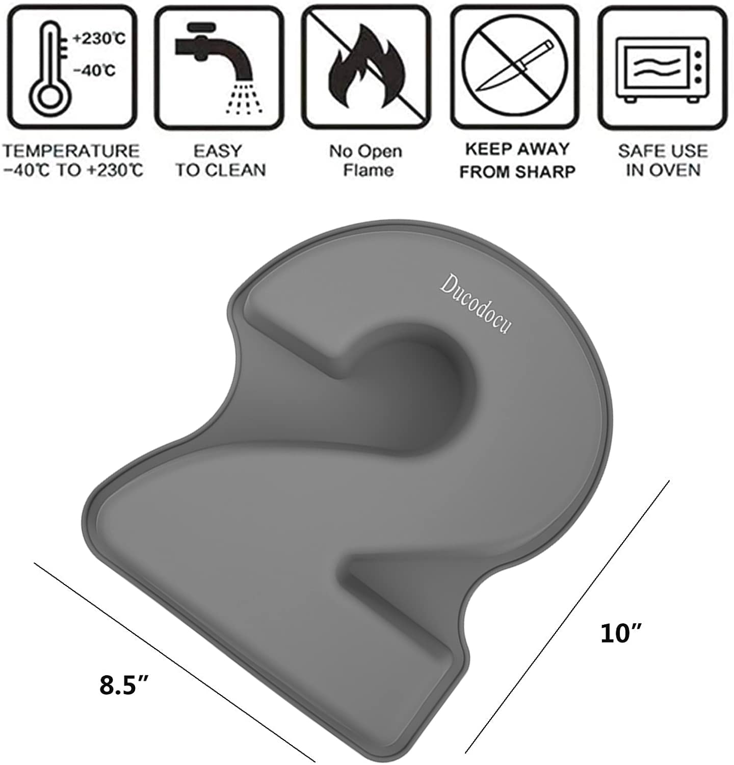 Ducodocu Silicone Cake Pans 3D Large Number Cake Mould Novelty Cake Tins Diy Baking Mold For Birthday Wedding Anniversary 10 Inc