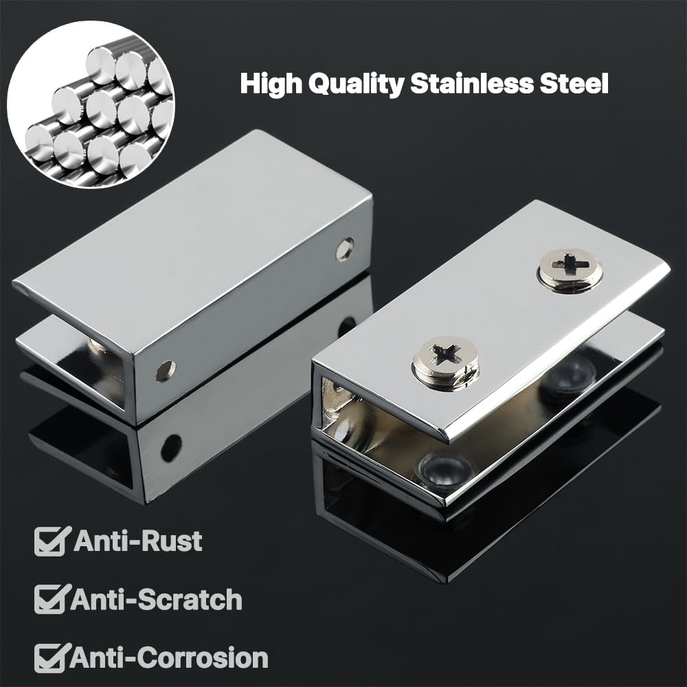 Sayayo Glass Shelf For Bathroom, 1/3 Inch Thicken Tempered Floating Glass Shelves 24 Inch With Stainless Steel Brackets, 1 Pack,