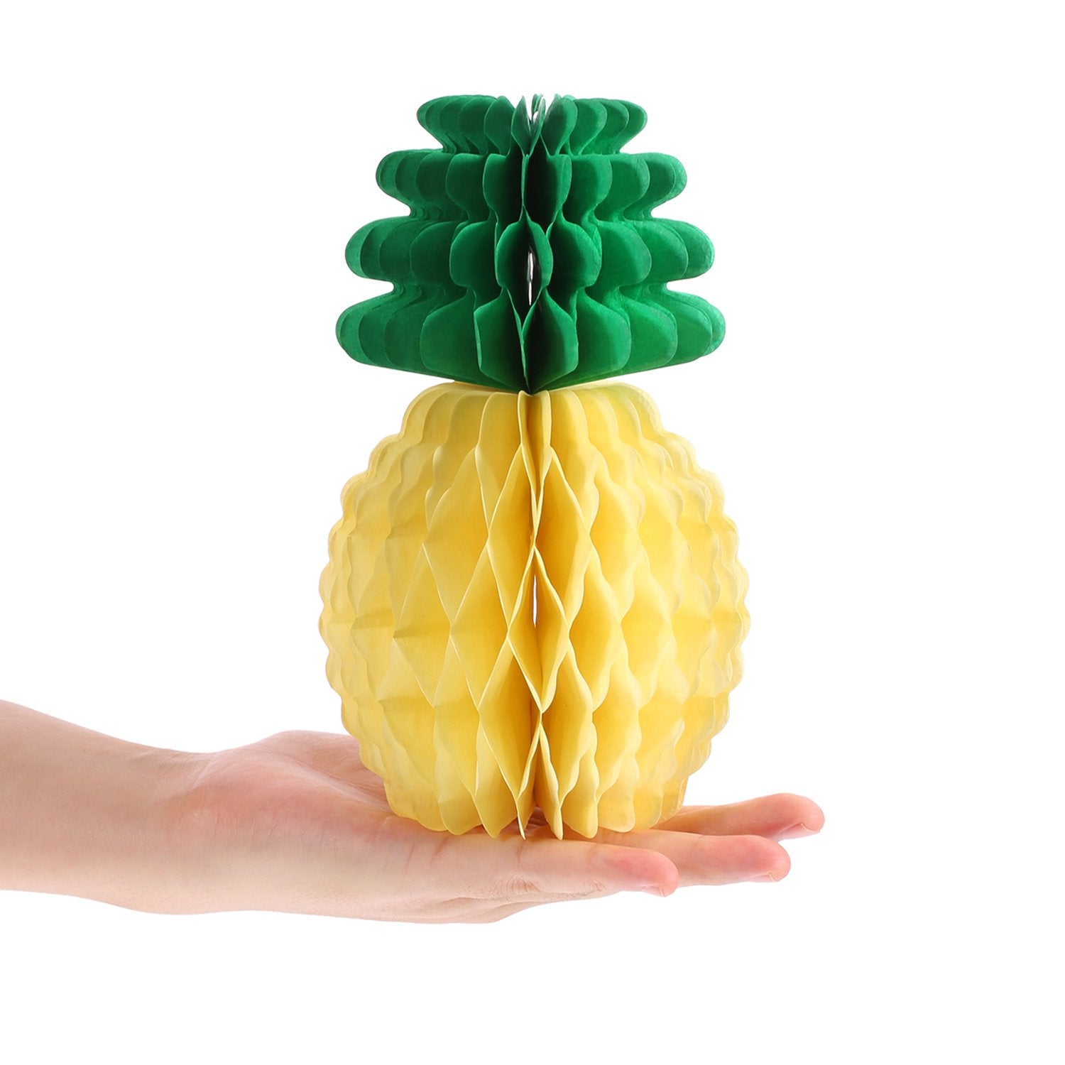 Willbond 12 Pack Pineapple Honeycomb Centerpieces Tissue Paper Pineapple 8 Inch Party Supplies Table Hanging Decoration Hawaiian