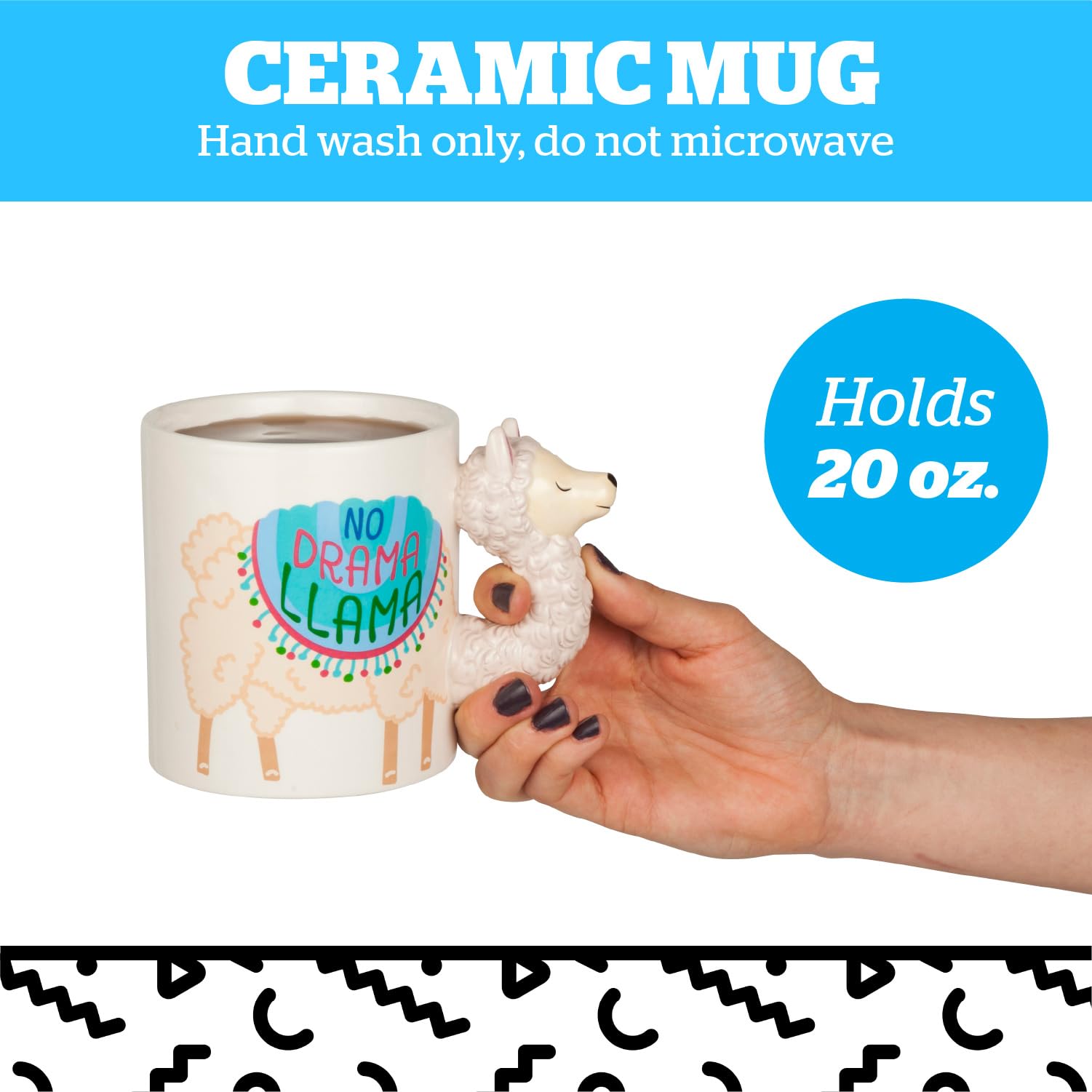 Bigmouth Inc. No Drama Llama Coffee Mug, Cute Coffee Mugs, Extra Large
