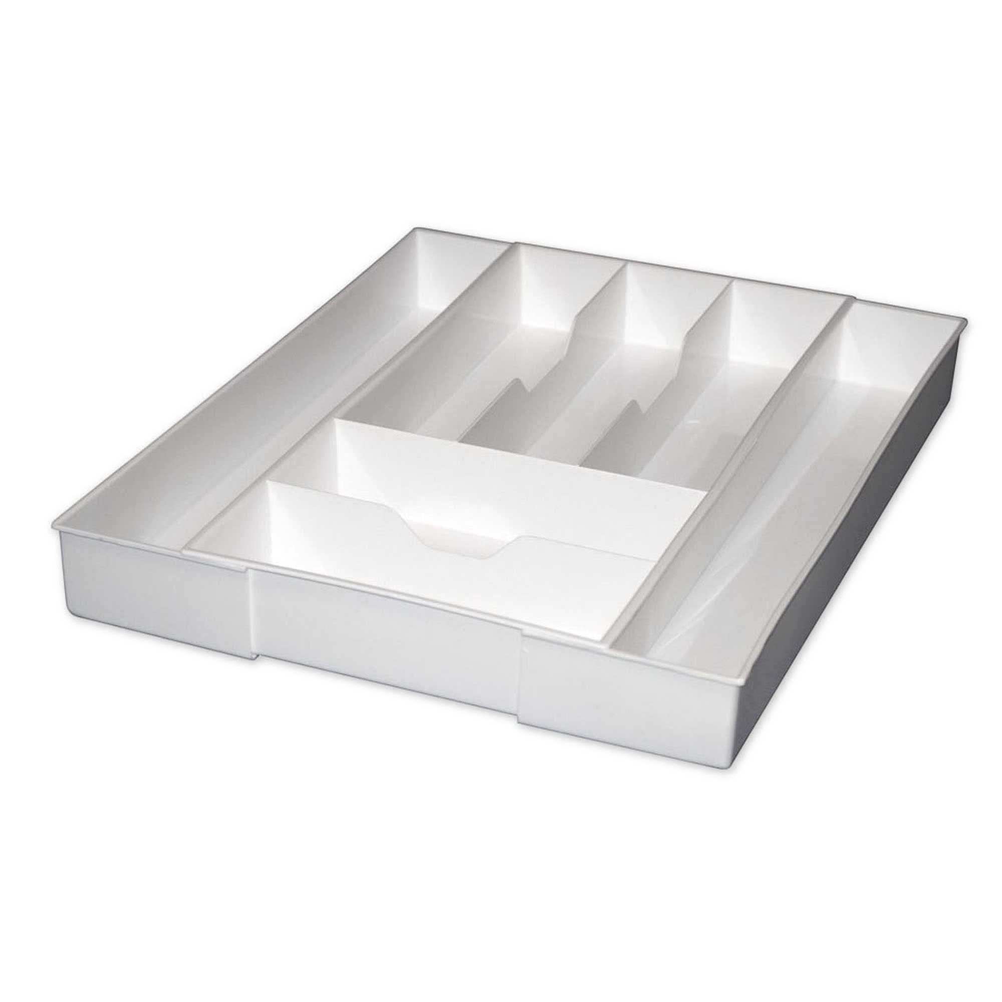 Dial Industries Expandable Silverware Organizer Tray - Standard Size, White - Model 02506