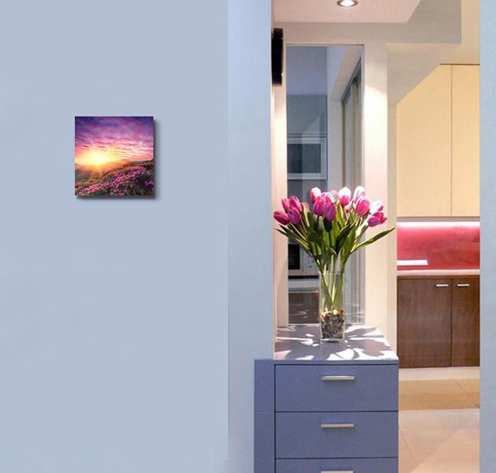 Spring Landscape In Mountains With Flower Of A Rhododendron And The Sky With Cloud - Canvas Art Wall Art - 16'' X 16''