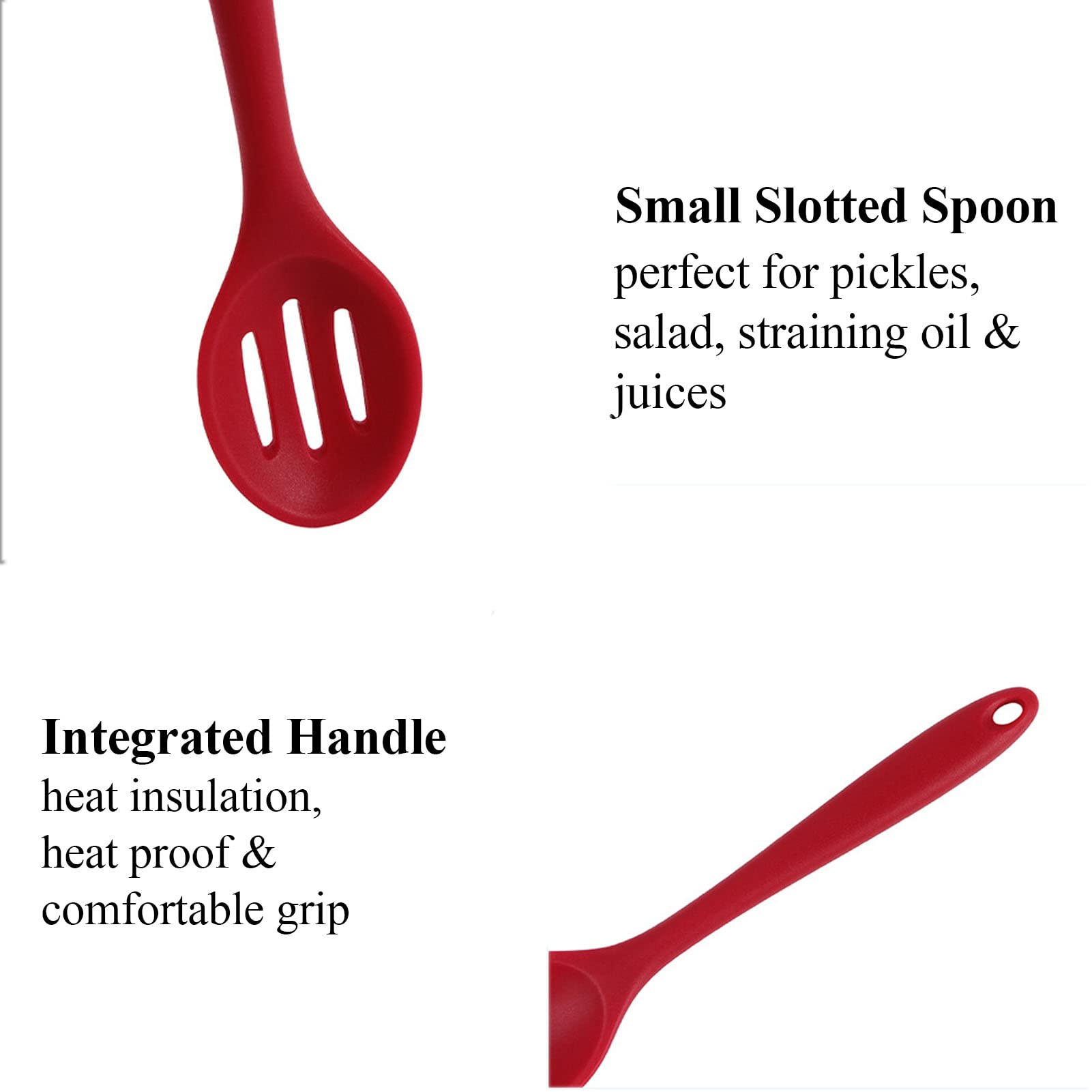Slotted Spoon, 4 Pcs Slotted Serving Spoons, Small Colorful Silicone Stirring Spoon, Mixing Slotted Spoons For Straining Oil And