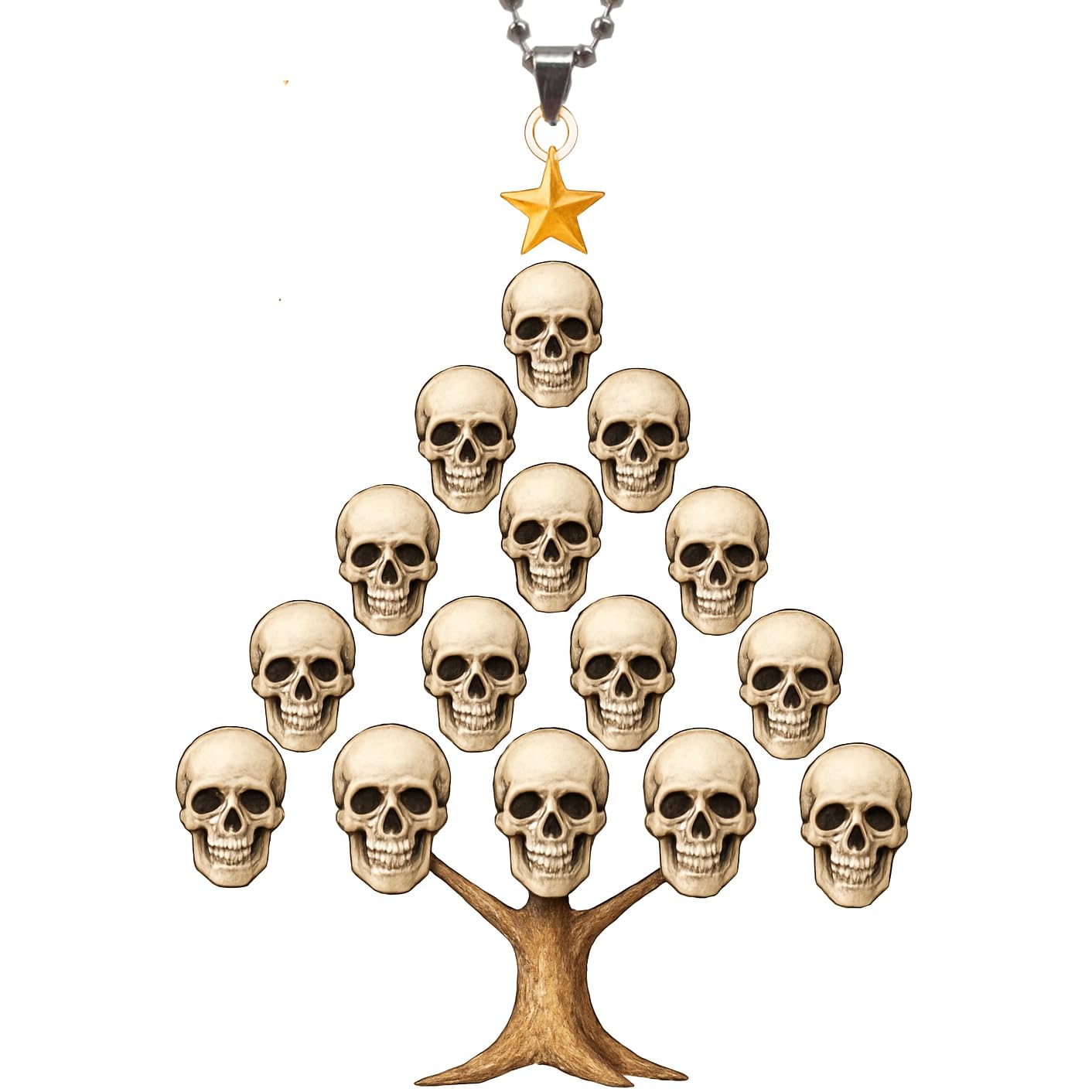 Skull Hanging Ornament, Skulls Tree Decor, Stacked Decoration for Halloween Christmas, Home Decoration Suncatcher (Skull and Tre