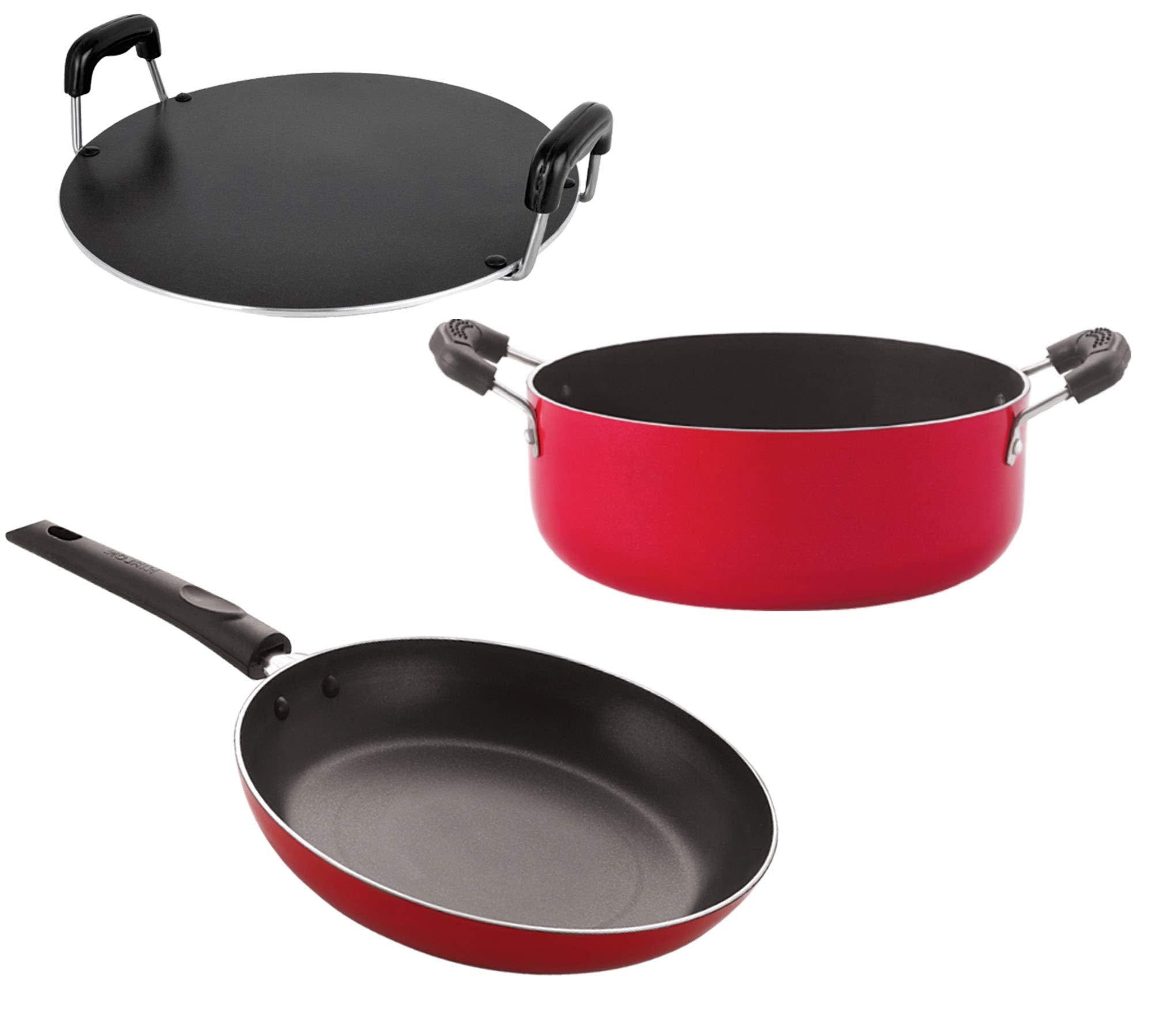 Nirlon NonStick Aluminium Cookware Set Of3 Pieces (2.6Mm_Rt_Cass22_Tp24)