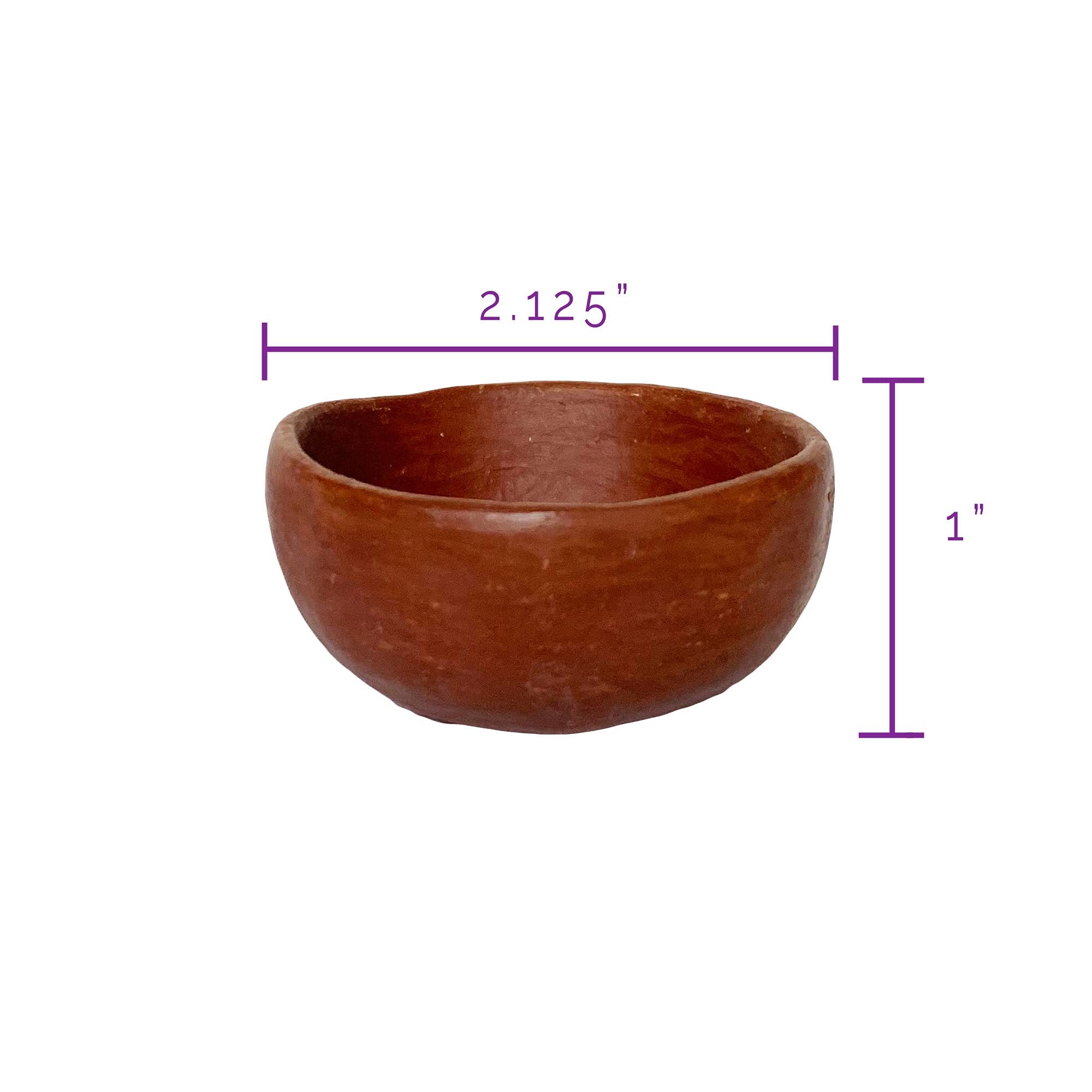 The Curated Pantry Red Clay Mezcal Copitas - Handmade In Oaxaca, Mexico - Pack Of 4 (Wide Mouth - Shallow)