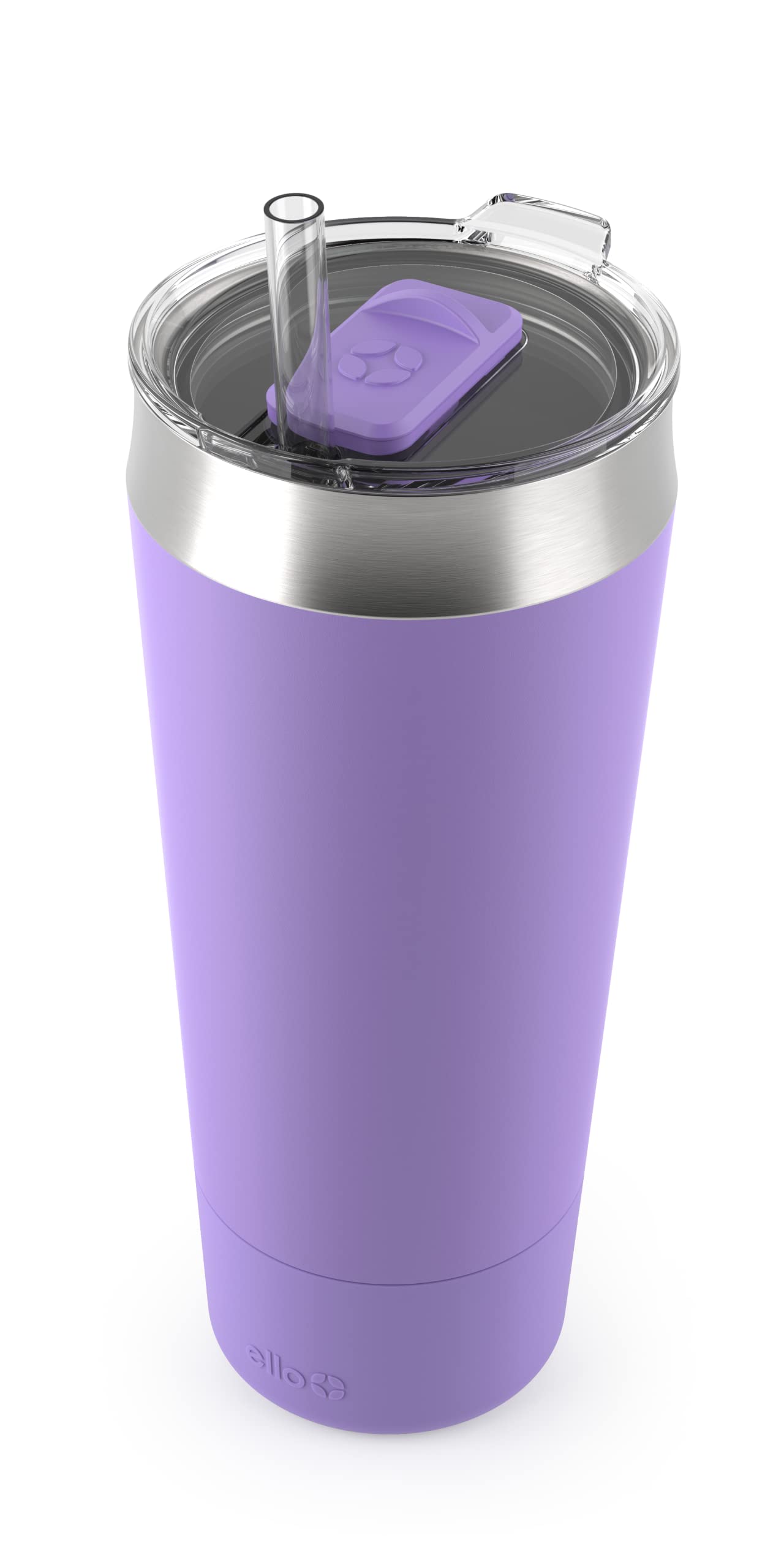 Ello Beacon Vacuum Insulated Stainless Steel Tumbler With Slider Lid And Optional Straw, 24 Oz, Lavender