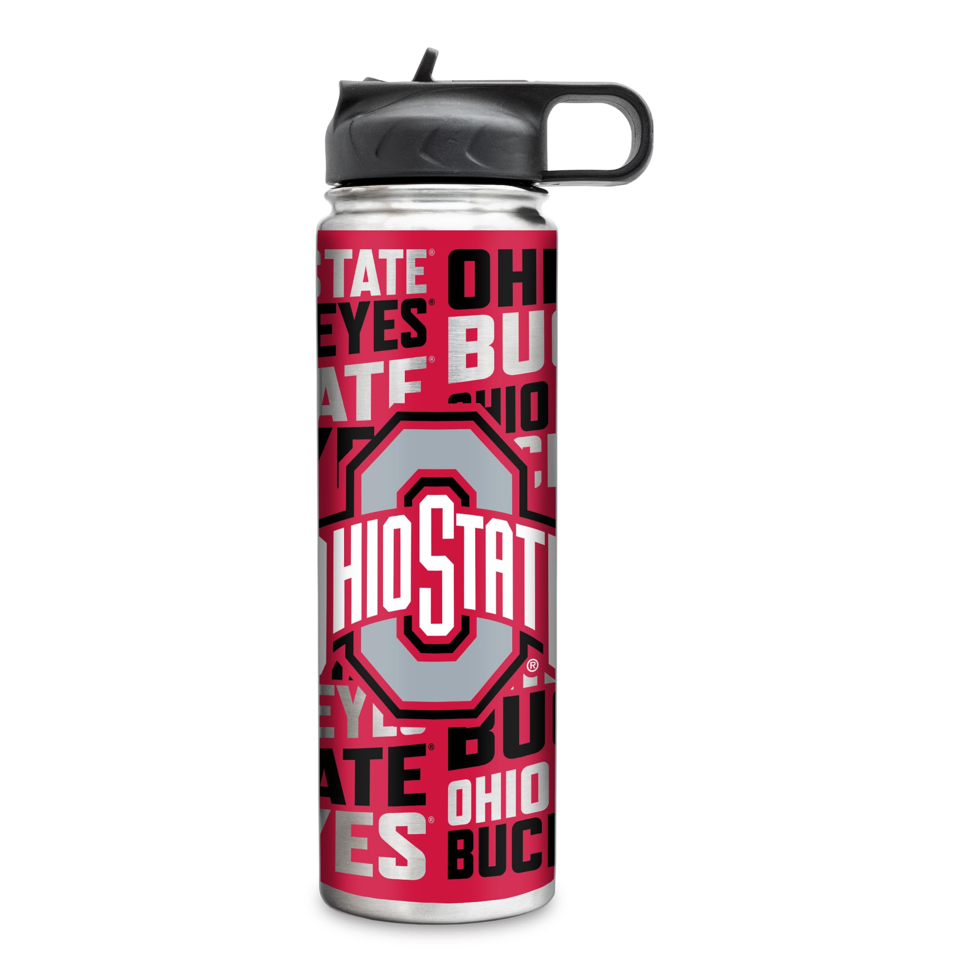 Rico Industries NCAA Ohio State Buckeyes 22oz Stainless Steel Tumbler with Lid - Great For Coffee, Tea, Water or Cocktails
