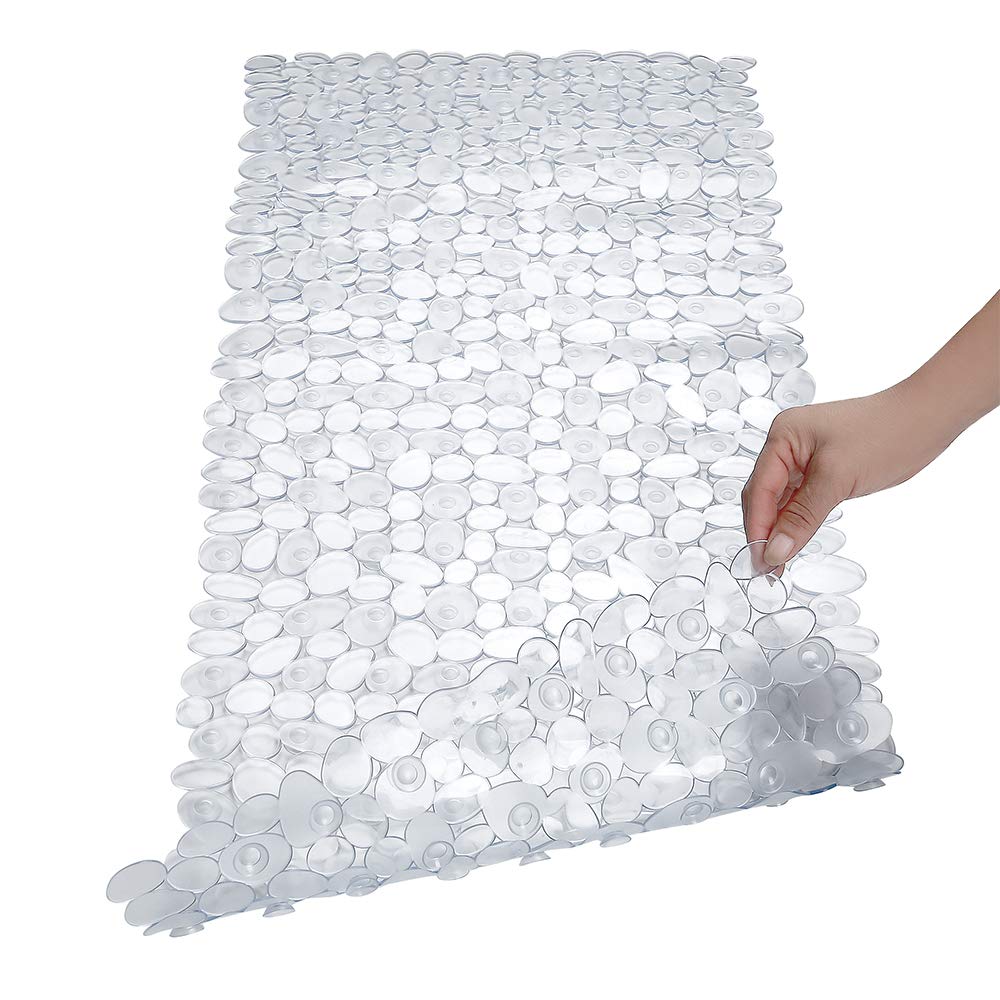 Songziming Pebble Bath Mat For Bathtub To Anti Slip Bathtub Mat In Shower With 16 Inches By 35 Inches (Clear)