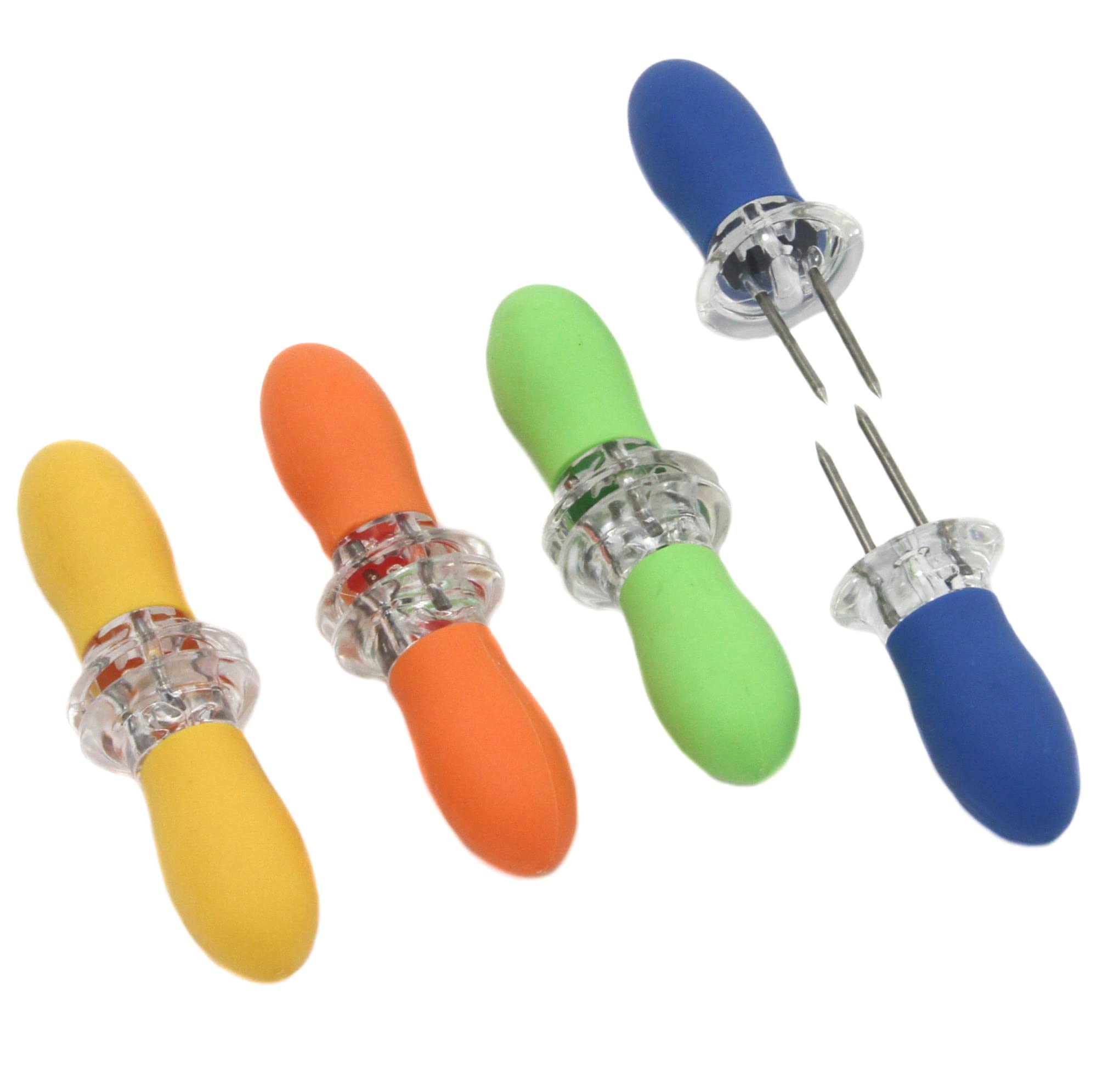 Chef Craft Classic Ez Store Jumbo Corn Holders, 8 Piece Set, Yellow/Green/Blue/Orange