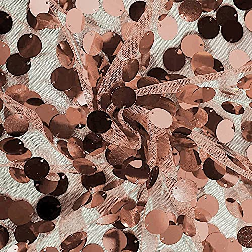 Balsacircle 120-Inch Blush Big Payette Round Xl Sequin Tablecloth Table Linens Wedding Party Events Decorations Kitchen Dining