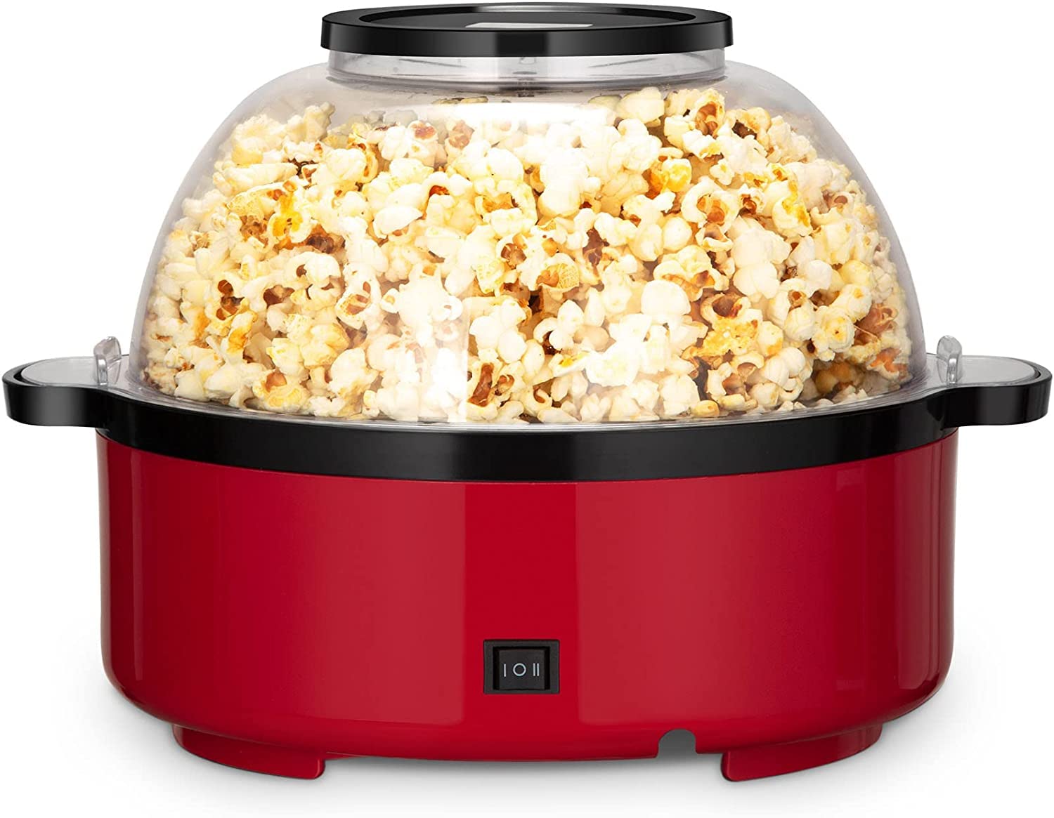 Kitchen Large Microwave Popcorn Maker, Hot-Oil Popcorn Popper Maker With Nonstick Plate & Stirring Rod, Large Lid For Serving Bo