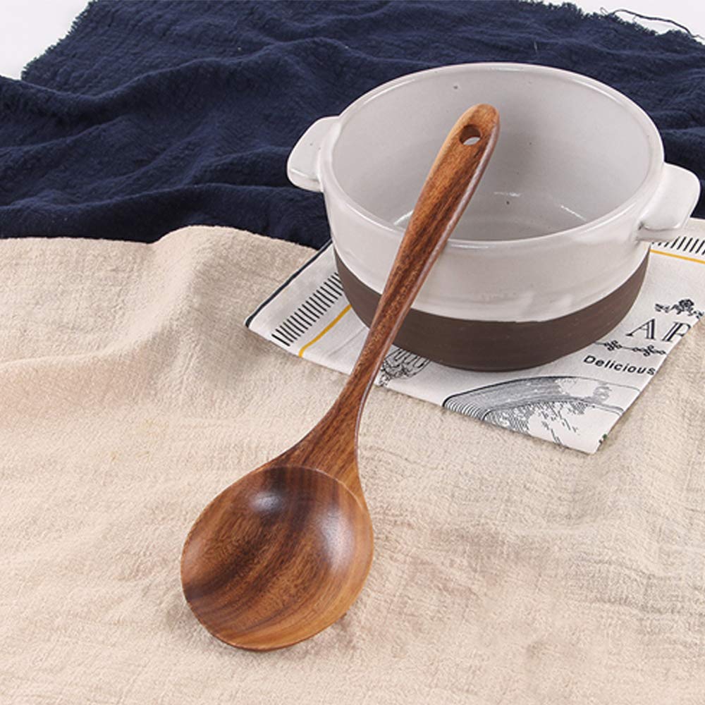 5 Pcs Best Wooden Spoons For Cooking Kitchen Utensils Set Non Stick Spoon Acacia Wood Utensil Cooking Spatula Turner Slotted Spo