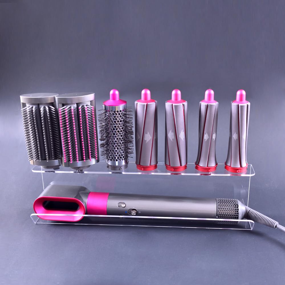 Lumclaw Storage Holder For Dyson Airwrap Curling Iron Complete Acrylic Wall Mount Bracket Stand Storage Rack Tool For Home Bathr