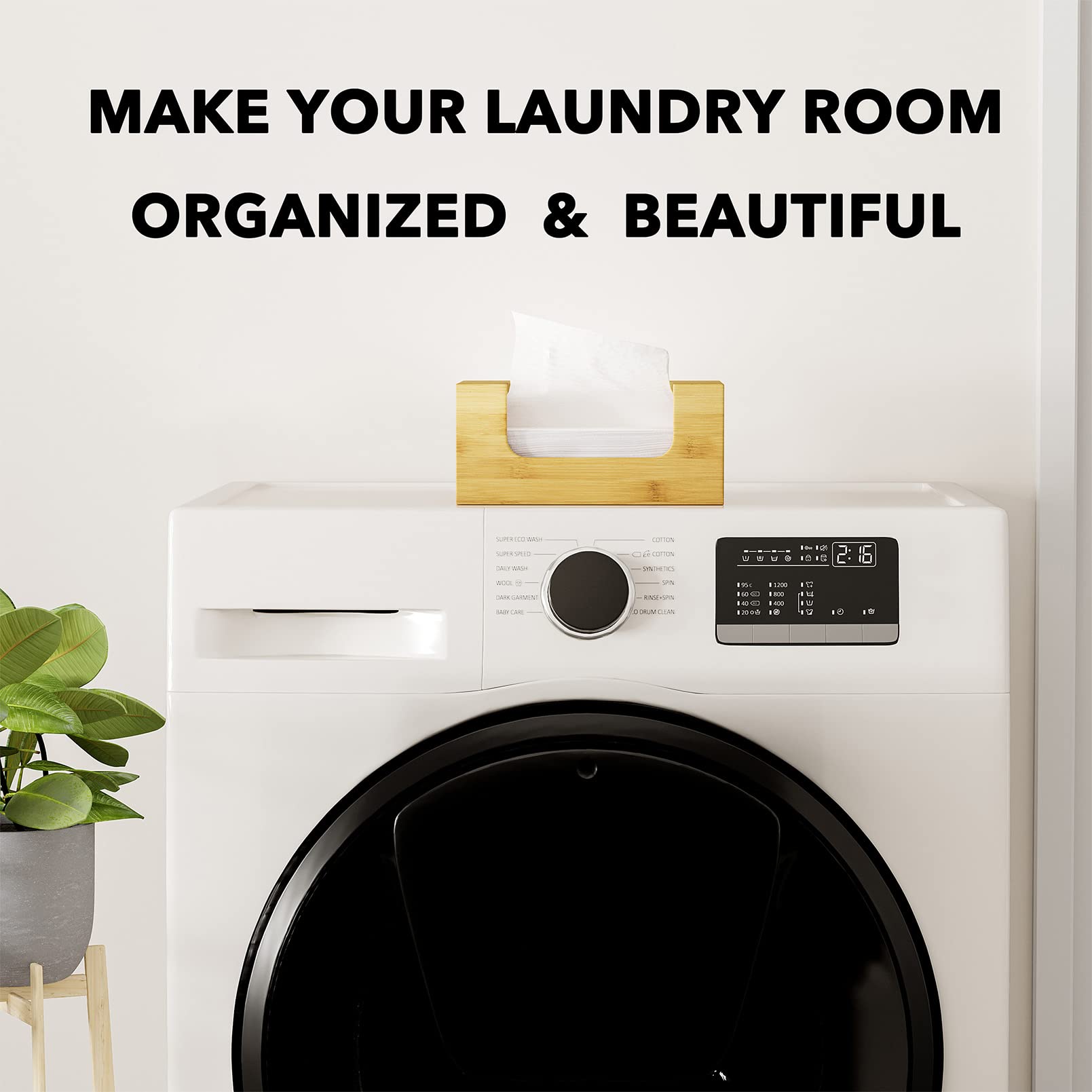 Spaceaid Dryer Sheet Holder With Opening And Labels, Laundry Softener Dryer Sheets Dispenser For Home Laundry Room Farmhouse Dec