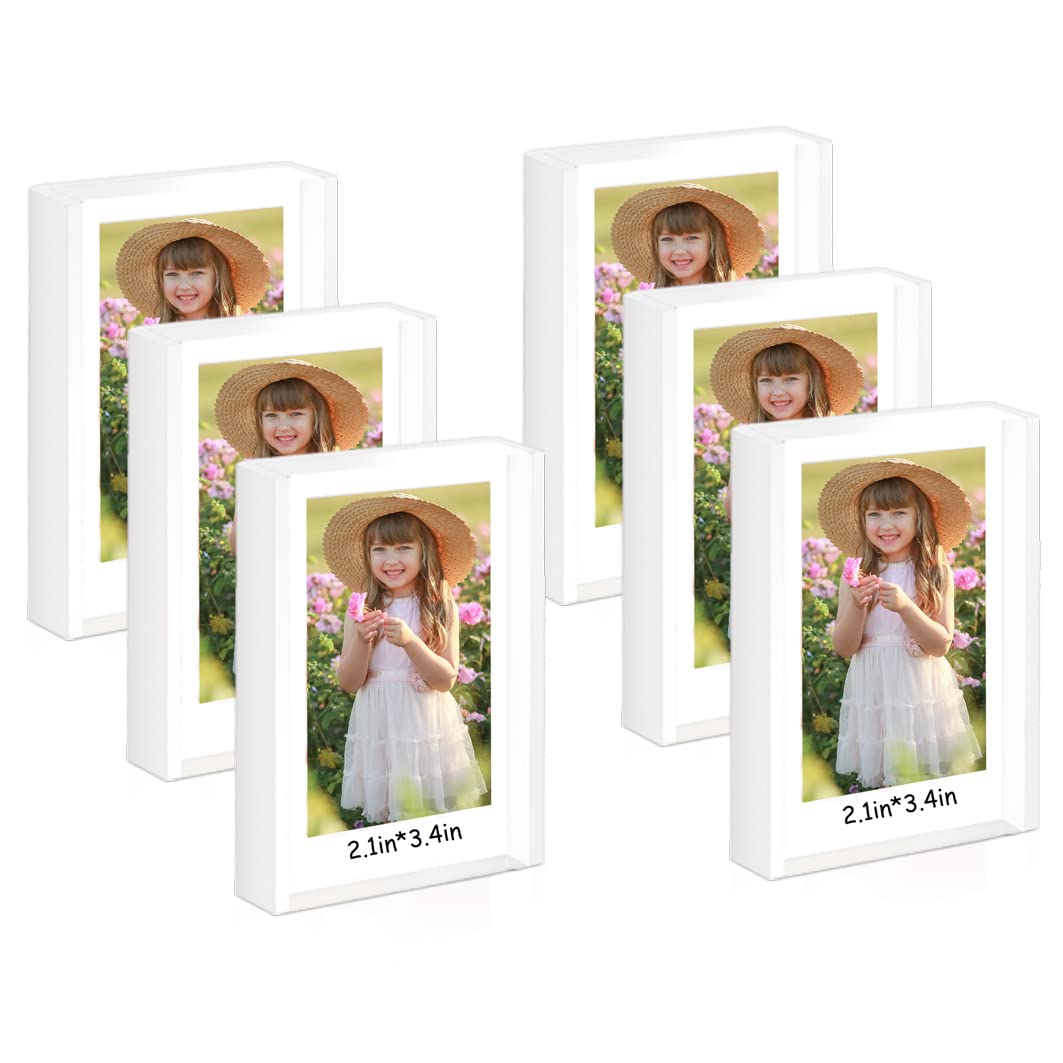 Umtiti Mini Acrylic Picture Frames, 6 Pack Cute Polaroid Picture Frame, Desktop & Tabletop Picture Frames Set, Mini Instant Phot