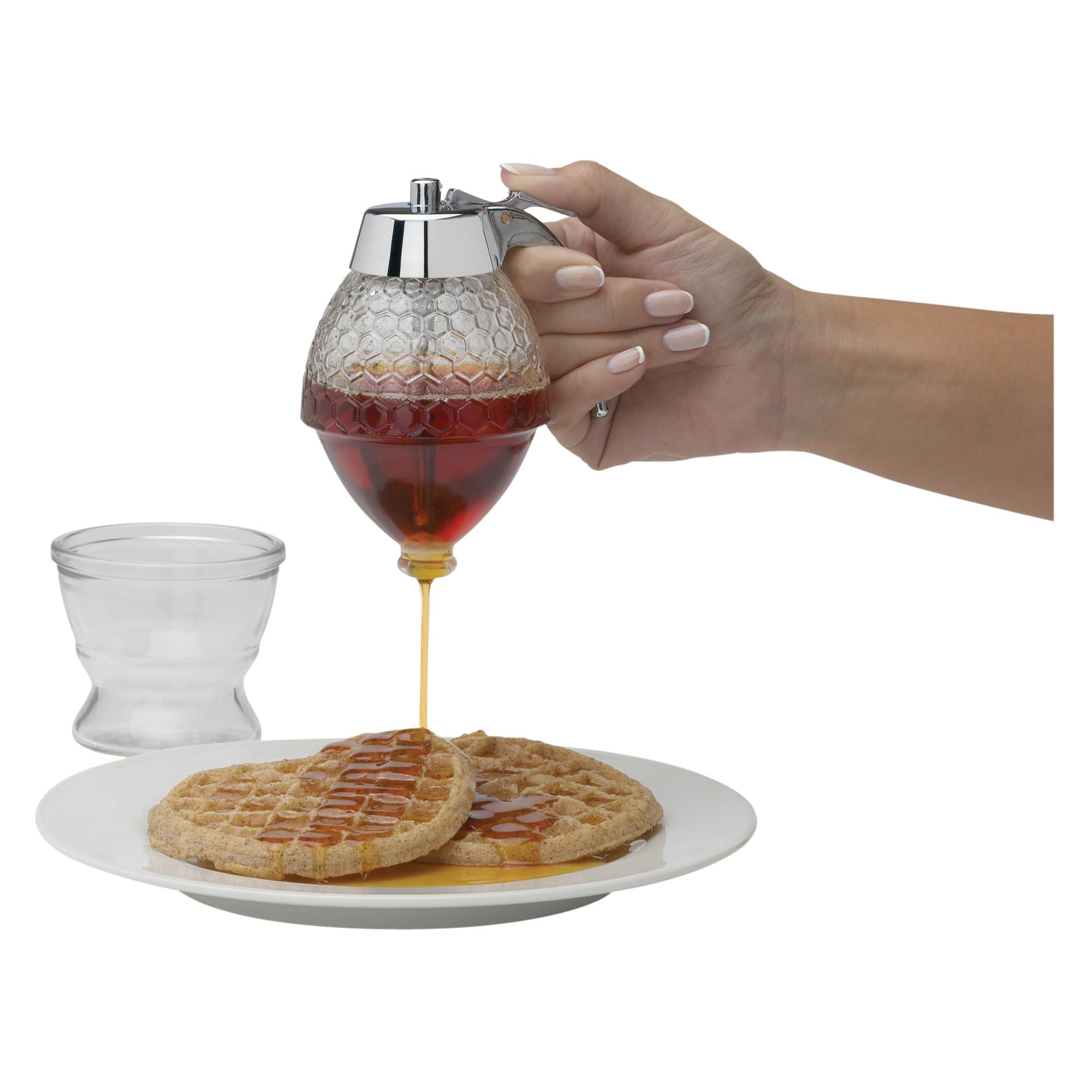 Mrs. Anderson'S Baking Syrup Honey Dispenser, Glass With Storage Stand, 8-Ounce Capacity