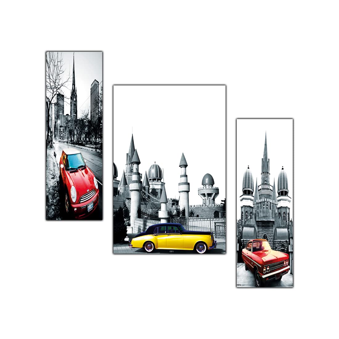 pnf Poster And Frames Eiffel Tower Love Couple Landscape Scenery MDF Panel | For Living Room | Home Decoration Item | Best Gifti