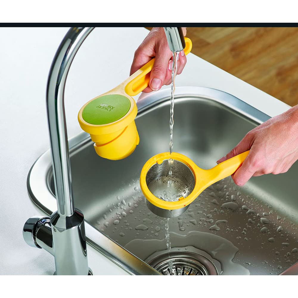 Joseph Joseph Helix Citrus Press Juicer, Ergonomic Twist Action Hand Press, Lemon/Lime Squeezer, Bpa Free - Yellow