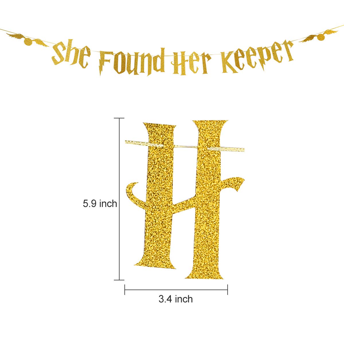 Gold Glitter Bachelorette Party Banner Decorations - Bridal Shower Hen Party Decorations Supplies, Wedding Party Decoration, Gol