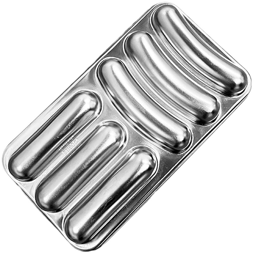 FUNOMOCYA Stainless Steel Hot Dog Bun Mold Loaf Pan 7.67X4.33 Inch for Diy Sausage Baking Baby Food Making Oven Safe