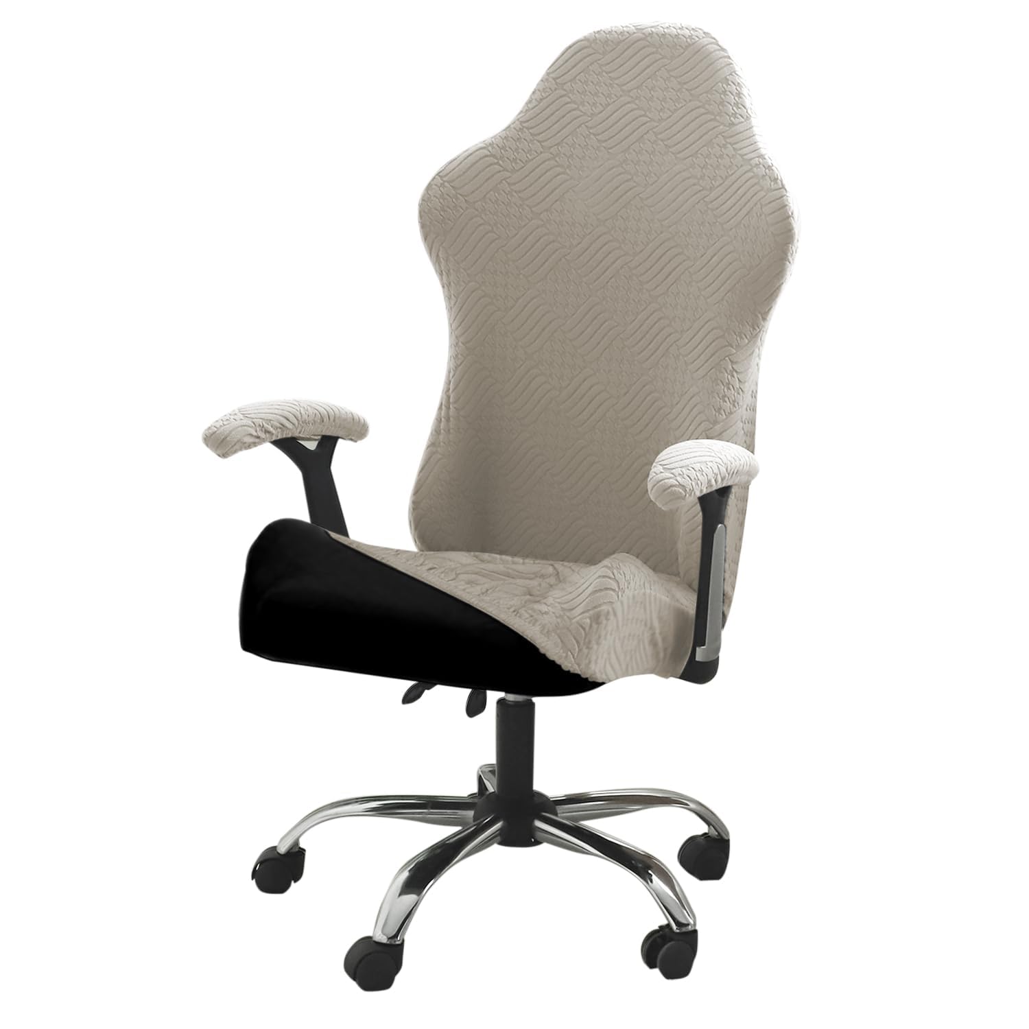Hokipo Gaming Chair Cover Elastic Jacquard Computer Rotating Chair Seat Covers Slipcover, Taupe Brown (New-Ar-5366-Khk)