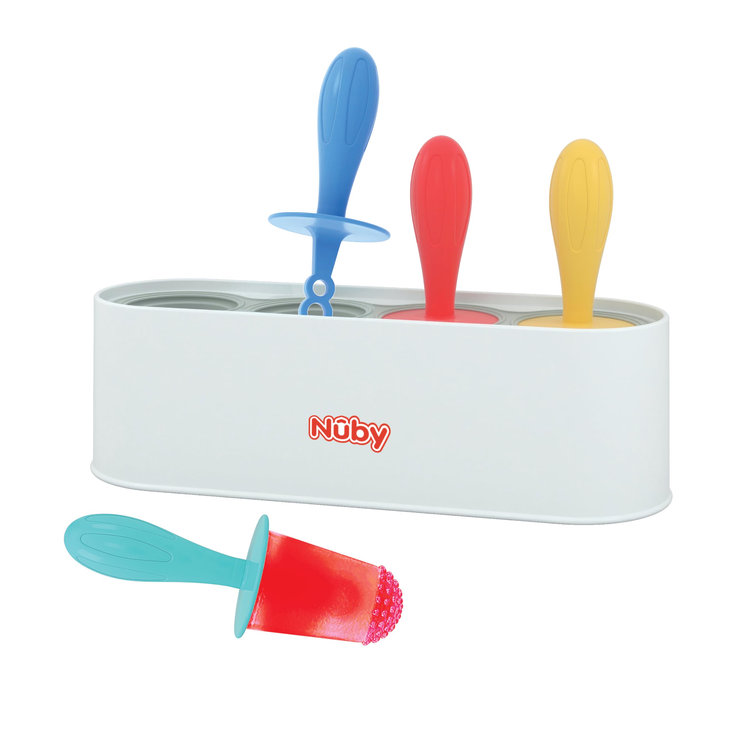 Nuby Stick Pops - (4-Count) Silicone Popsicle Molds for Toddlers and Babies 4+ Months - Easy to Make Frozen Treats or Baby Teeth