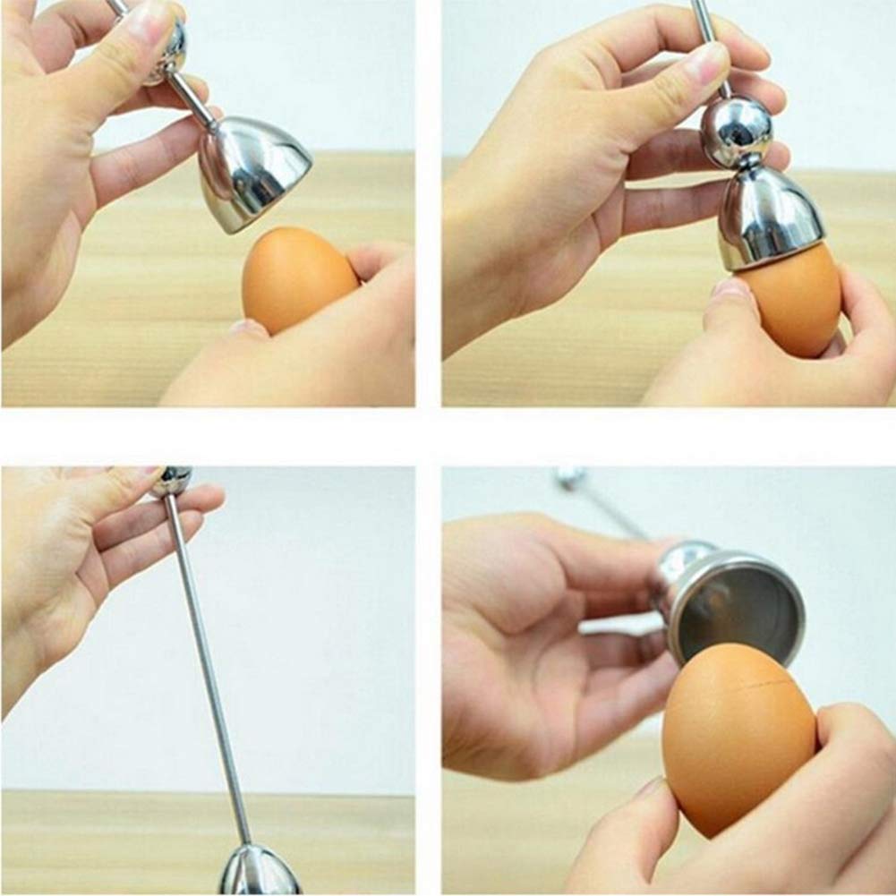 Hovico Egg Opening Device Kitchen Restaurant Egg Stainless Steel Shell Opener Hard Or Soft Boiled Eggs