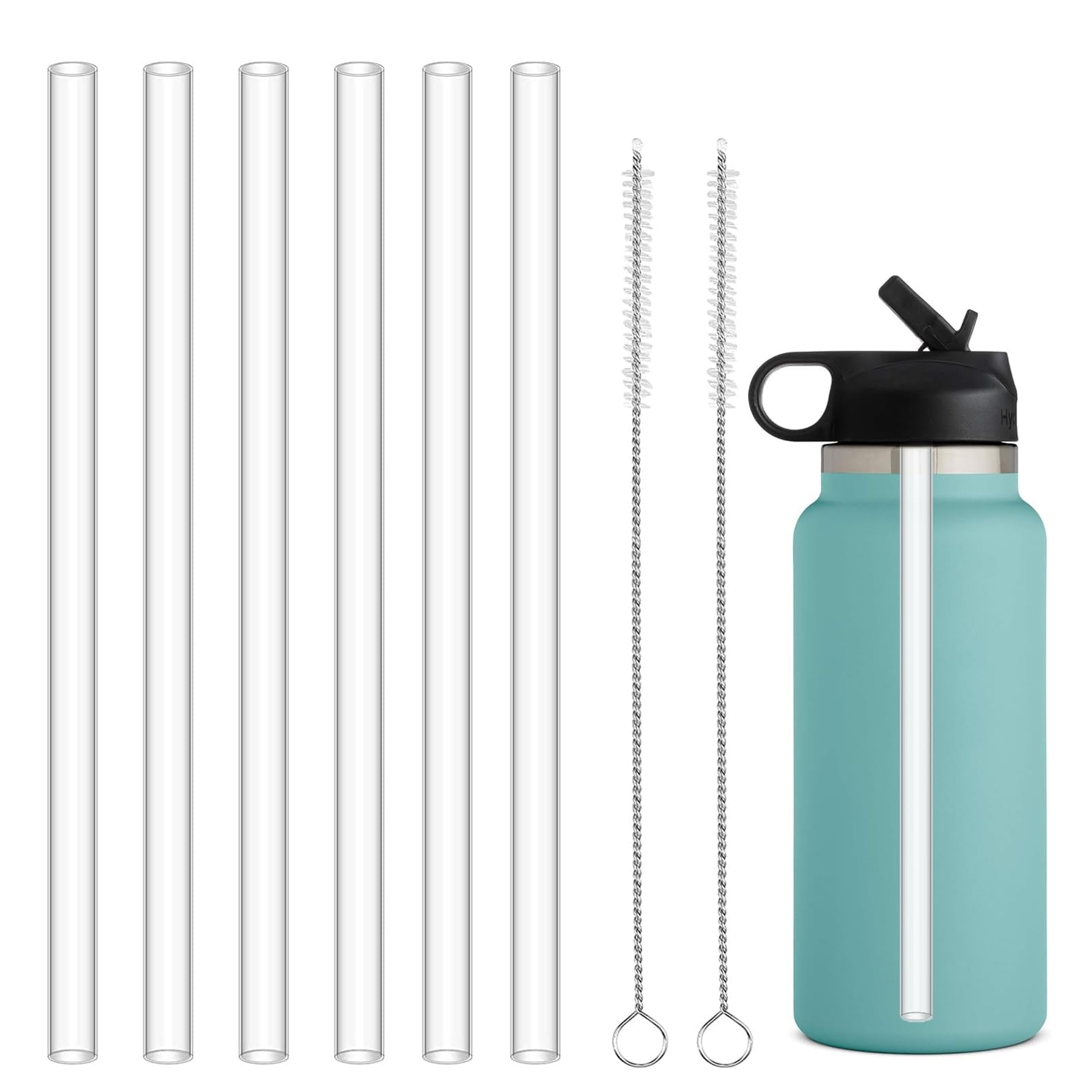 HEYSKAY 6PCS Reusable Plastic Straw for Hydro Flask Wide Mouth 1864oz